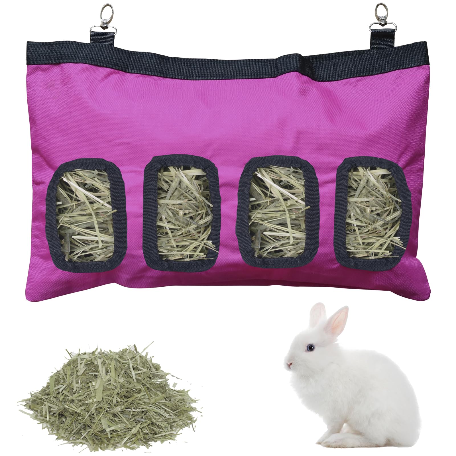 Rabbit Hay Feeder Guinea Pig Hay Feeder Bag Bunny Hay Holder Storage For Small Animal Chinchilla Hamsters,600D Oxford Cloth Fabr
