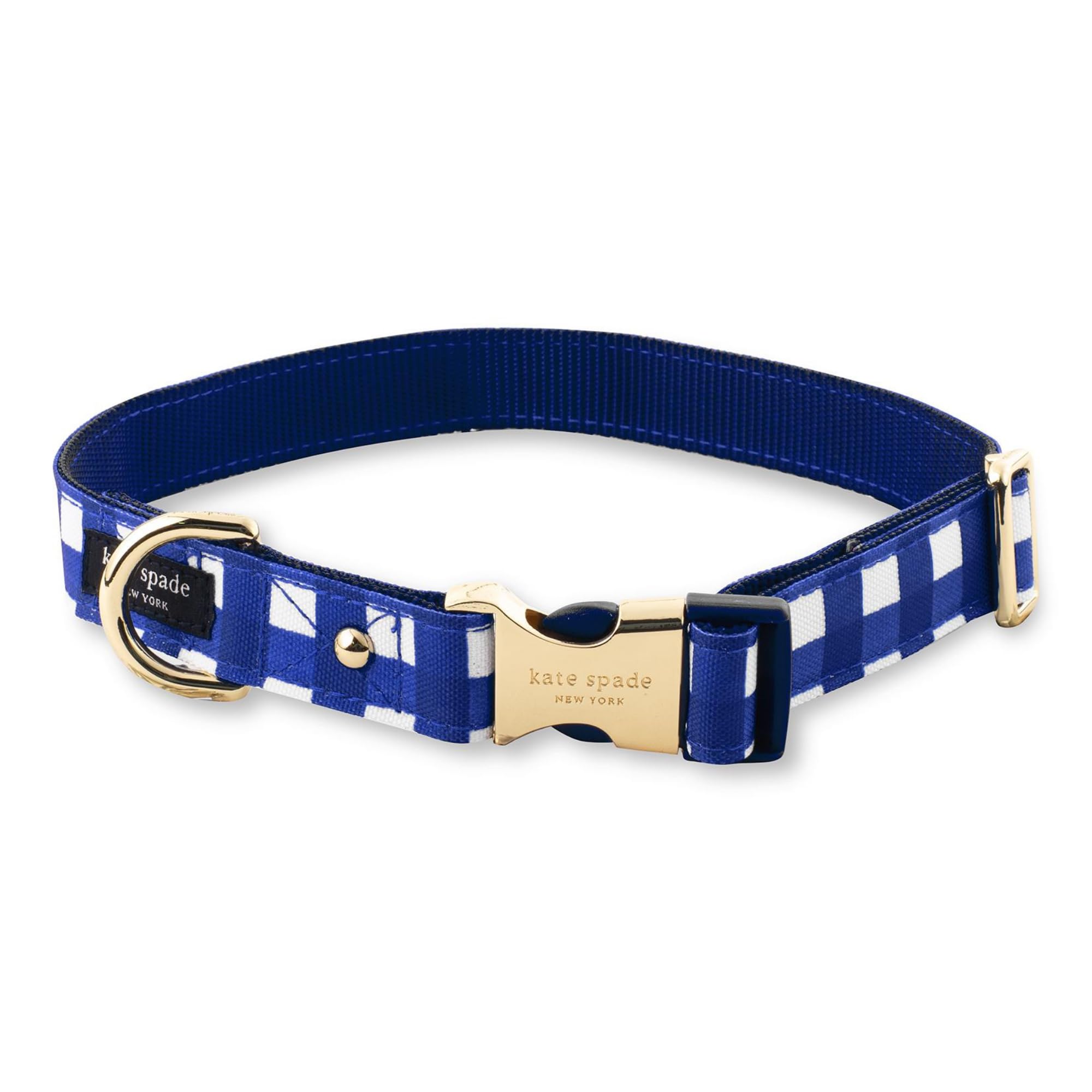 kate spade new york Cute Dog Collar with Gold Metal Details & Plastic Buckle, 15? to 22? Adjustable Dog Collar for Female or Mal