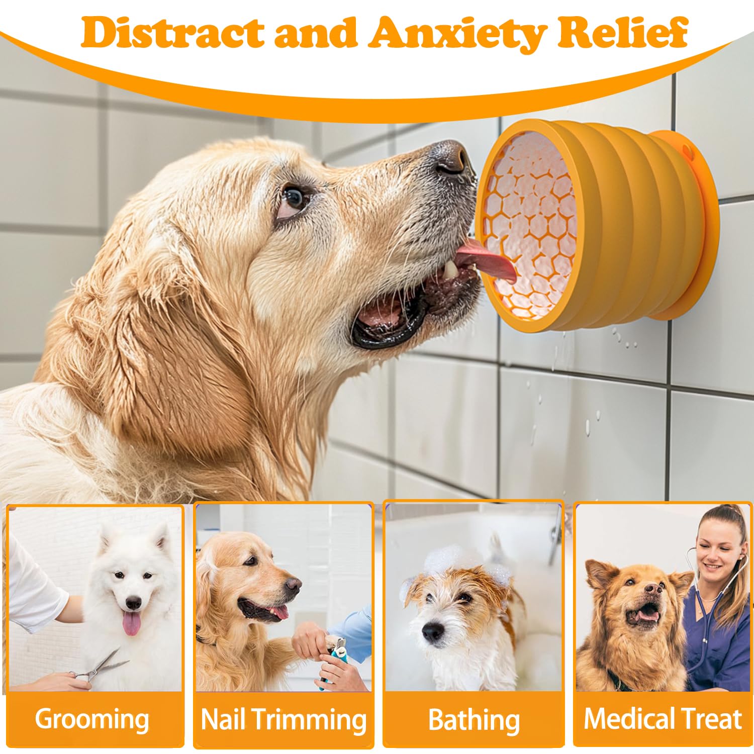 Femont Slow Feeder Bowl For Dog, Silicone Dog Lick Bowl For Fast Eater,Anxiety Relief Dog Feeding Bowls,Non-Slip Anti-Choking In