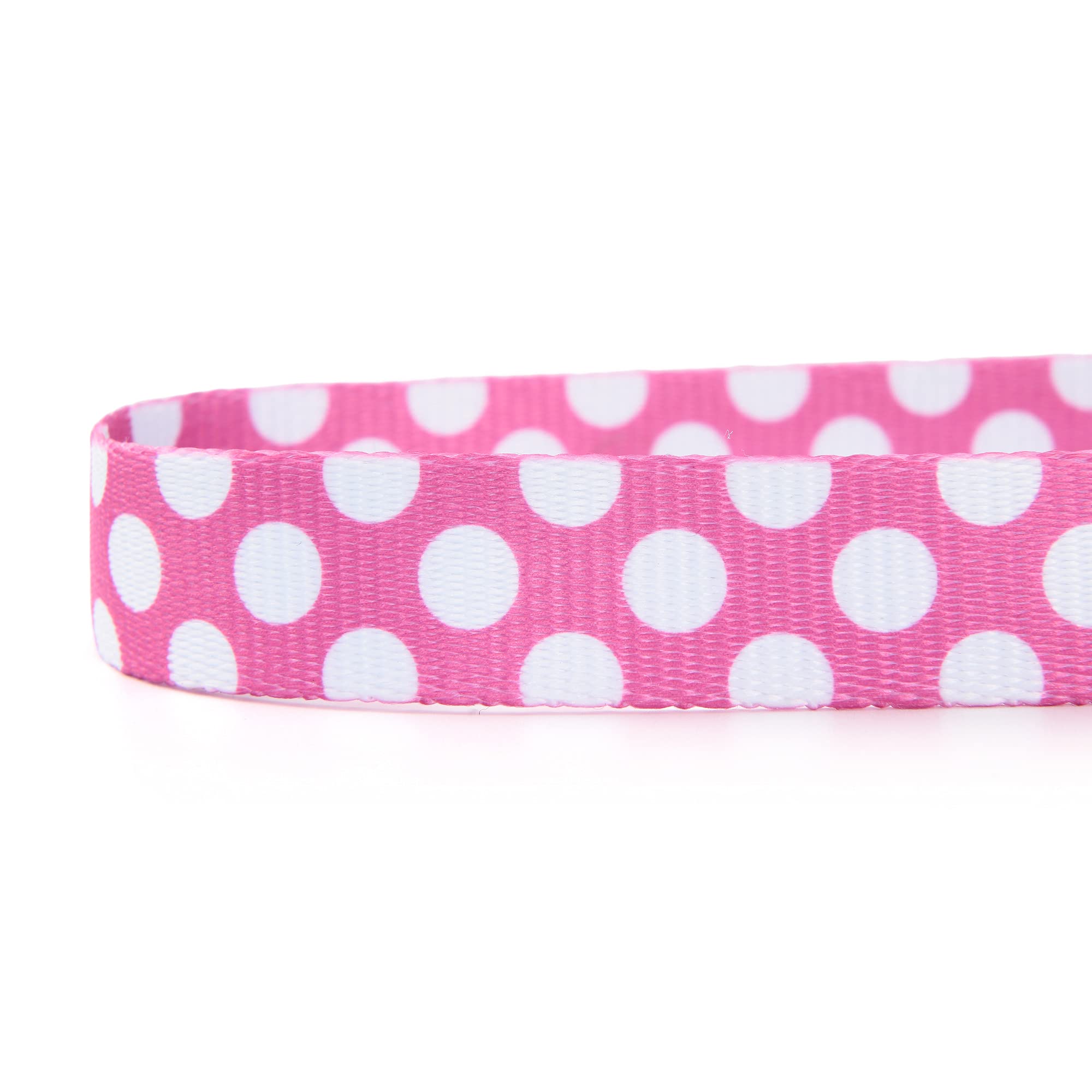 Mile High Life Dog Collar | Cute Puppy Collars | Lightweight Girl Dog Collar | Soft Boy Dog Collars | W Geometric Plaid Wave Line Pattern (White Dots, Large)