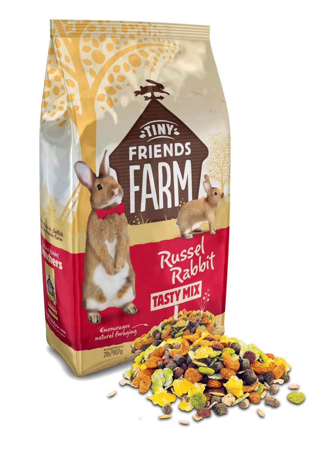 Supreme Tiny Friends Farm Russel Rabbit Tasty Mix, 2lb, Plastic, Black - Perfect Treat for Small Pets