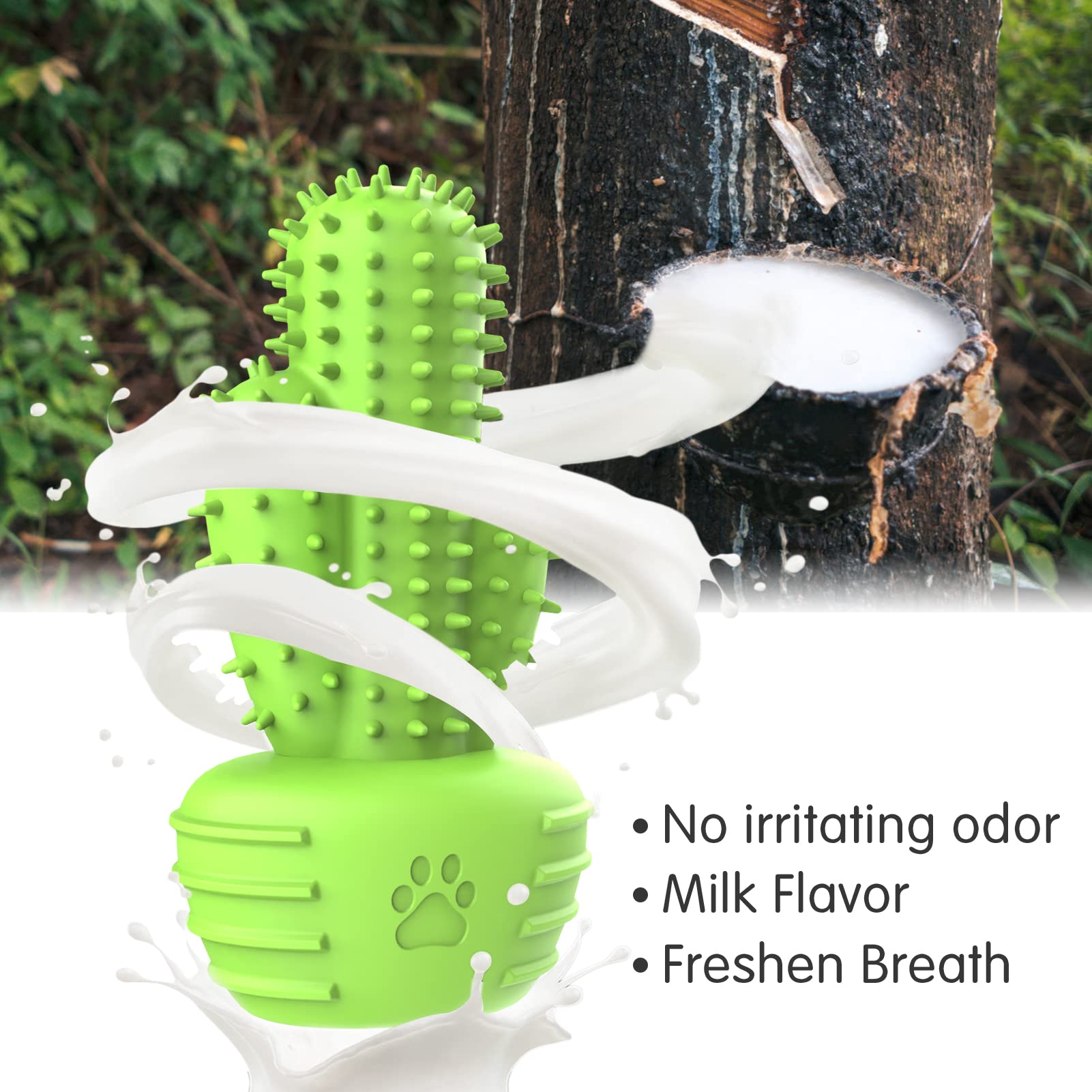 Pamlulu Dog Chew Toys Dog Toothbrush Stick Teeth Cleaning Brush Dental For Small Medium Large Dog, Rubber Squeaky Toys For Aggre