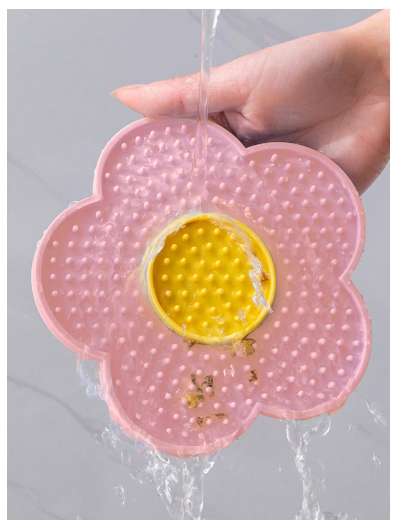 Qwinee Lick Mat For Dogs Cats Flower Shaped Pet Slow Feeder Dog Cat Puppy Bowl Lick Pad For Dog Fun Alternative To Slow Down Eat