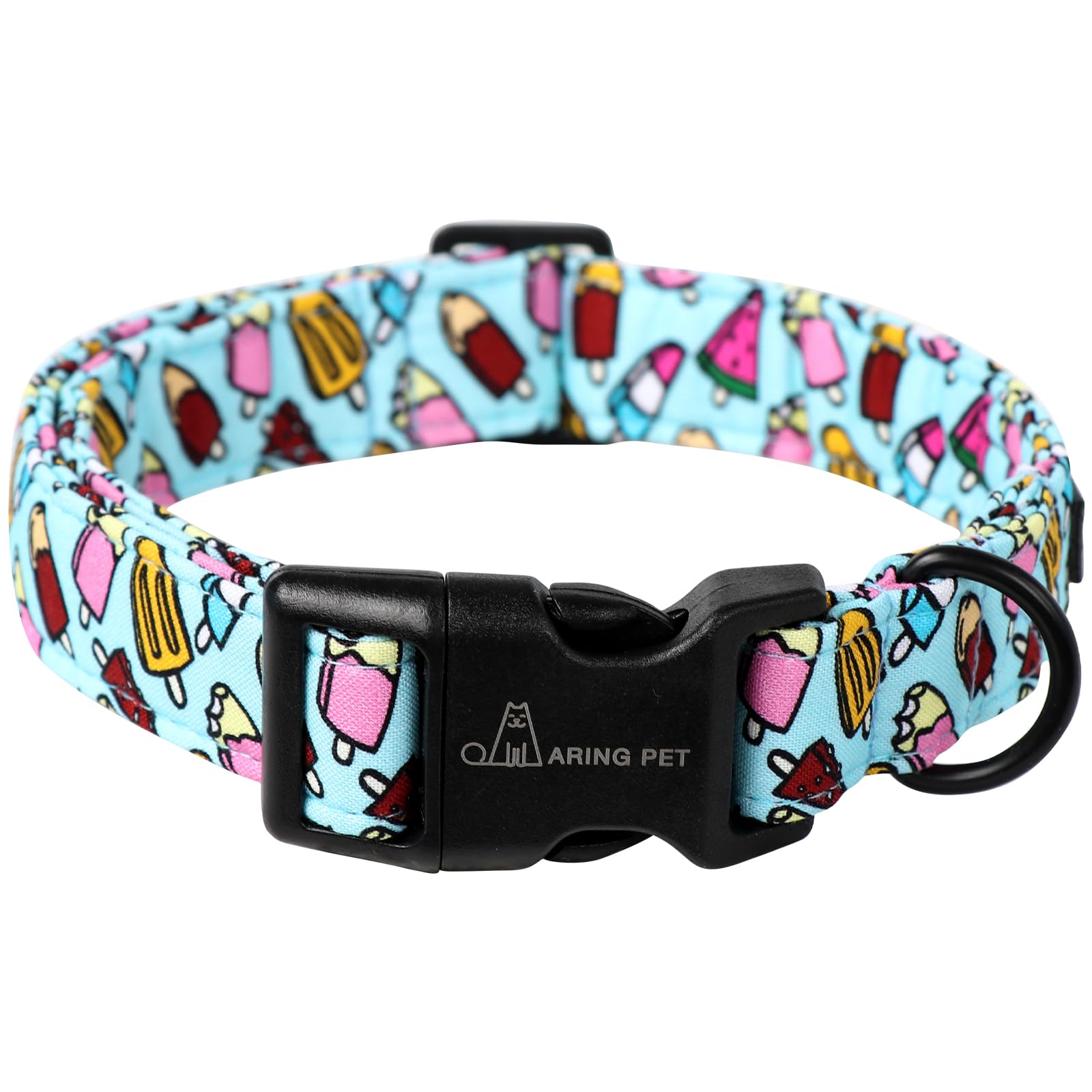 Aring Pet Summer Dog Collar-Cotton Ice Cream Dog Collars, Adjustable Popsicle Pet Collar Puppy Collars With Quick Release Buckle