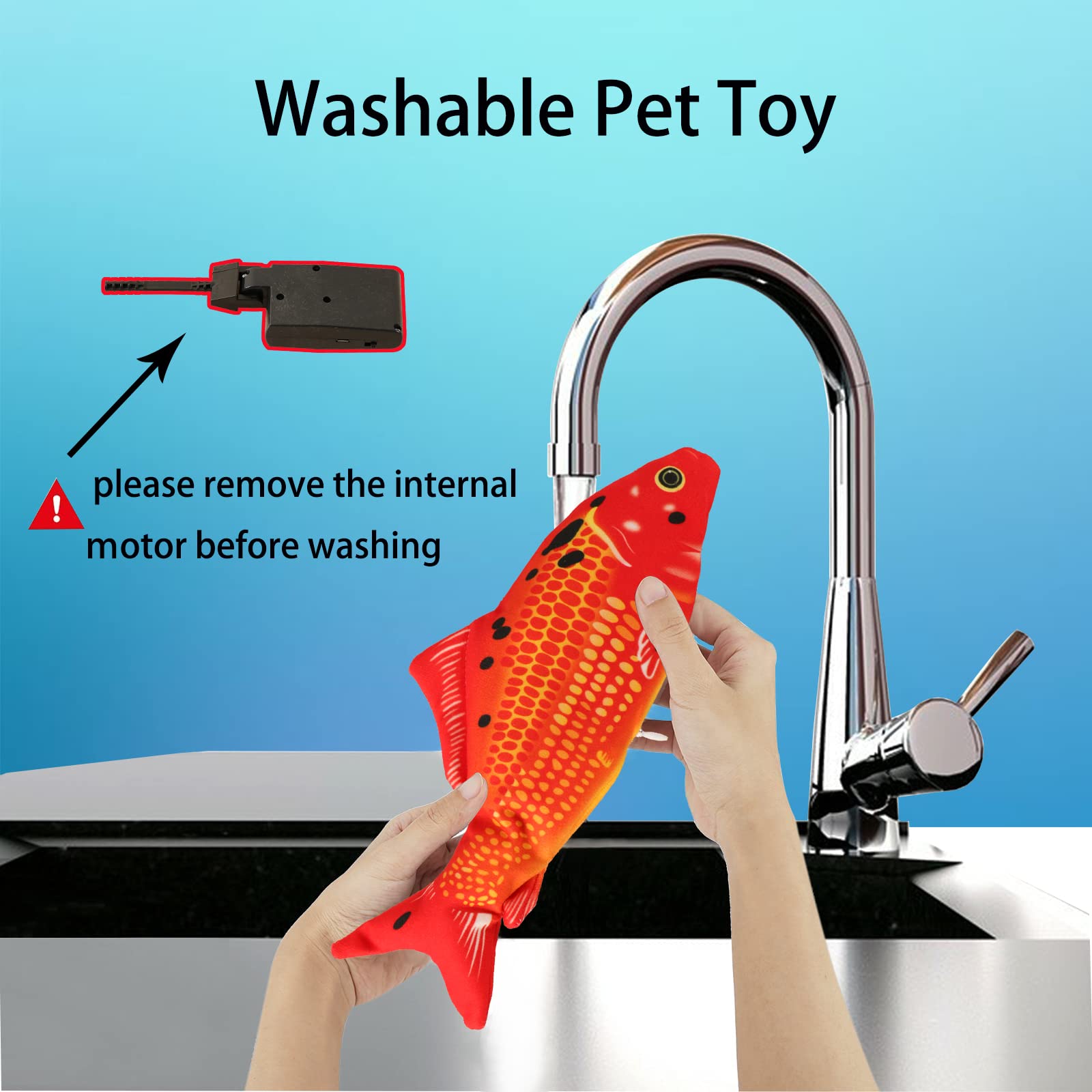Vaiziq Flopping Fish Electric Moving Dog Fish Cat Toy - Interactive Pet Toys For Dog Exercise, Reducing Stress For Cats And Smal