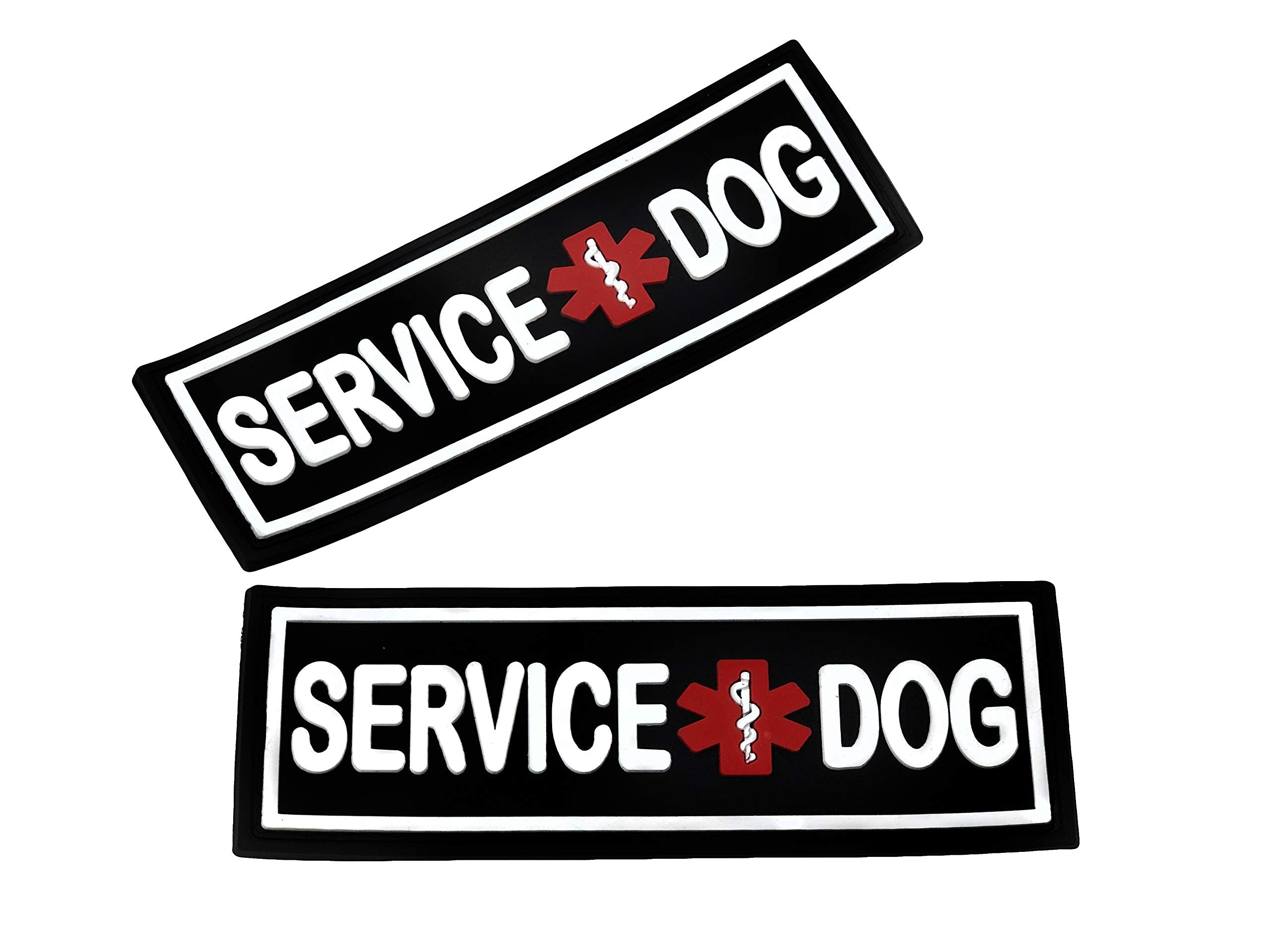 Dogline Service Dog Patch For Harness And Vest Removable 3D Rubber Patches Hook Backing For Small Or Large Working Dogs