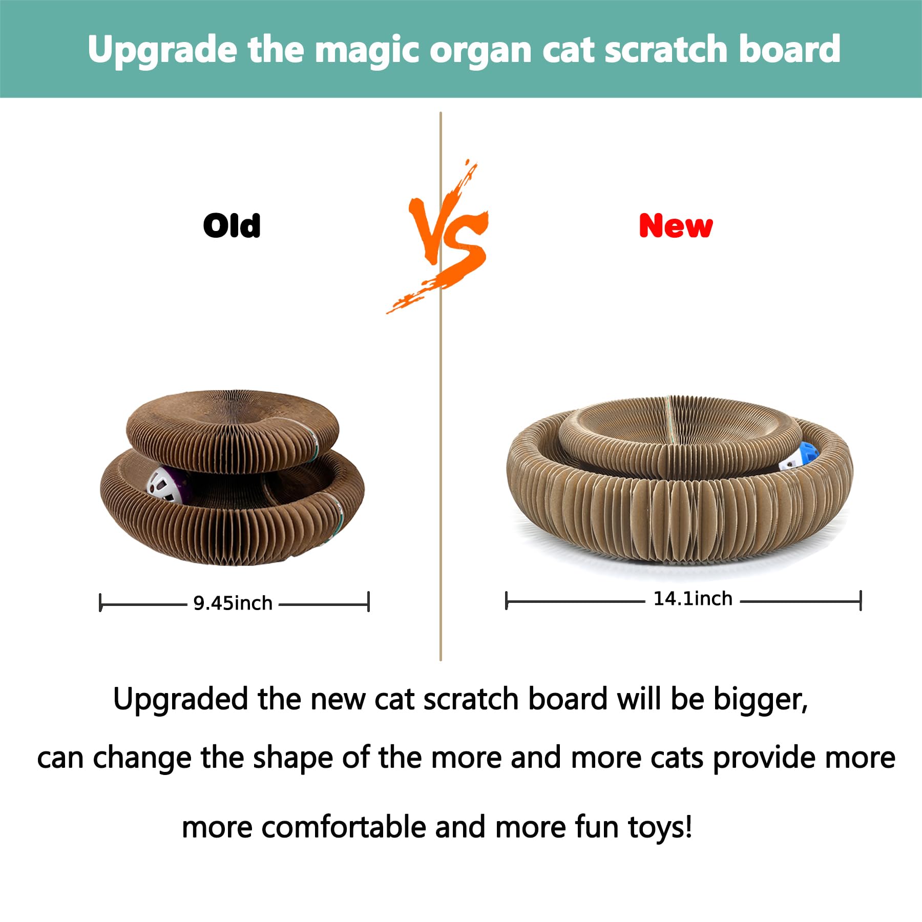Enkman Kitty Curls Cat Toy Foldable Magic Organ Cat Scratching Board Cat Ball Adventure The Ultimate Interactive Mental Physical