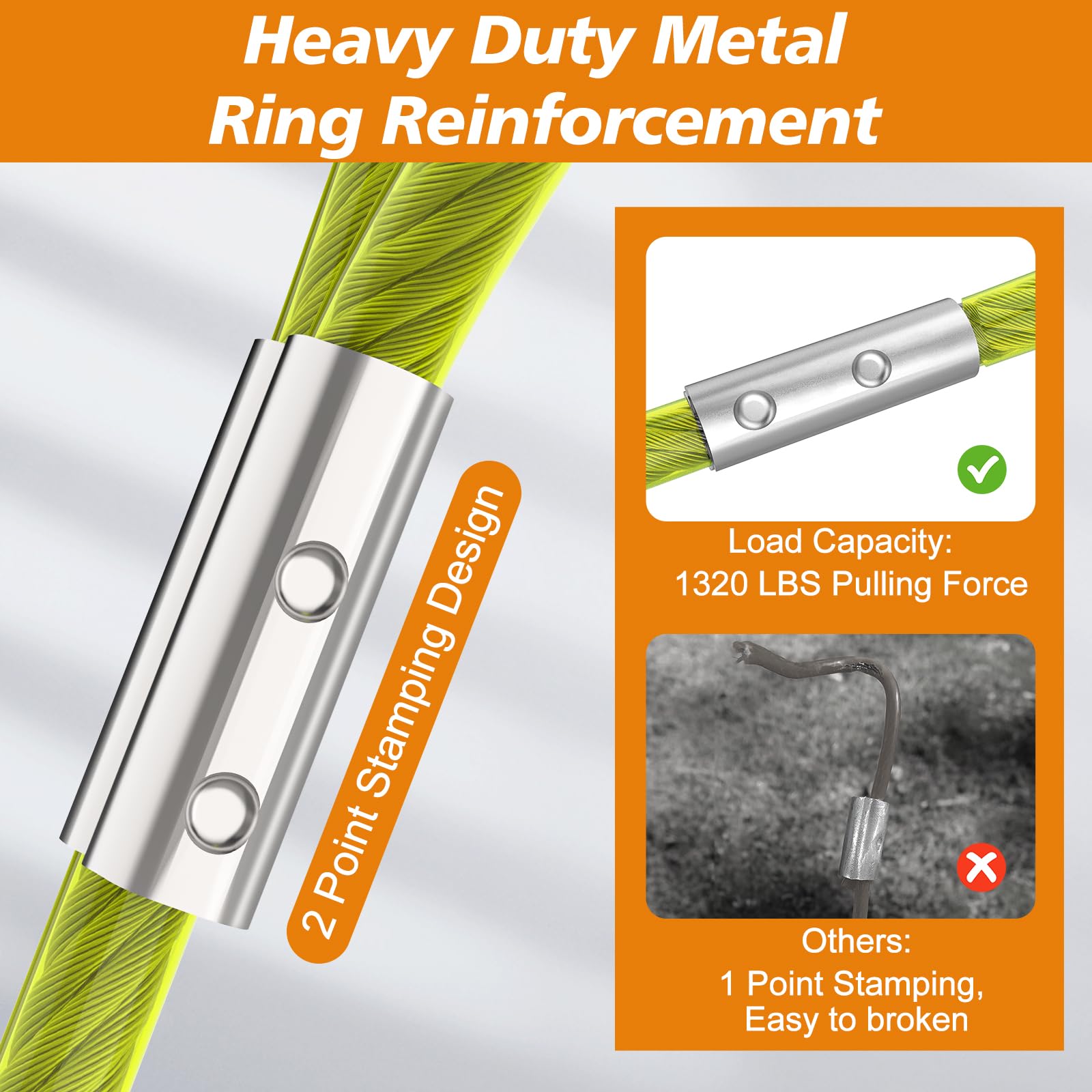 Tresbro Dog Tie Out Cable, 15Ft Leads For Yard With Sturdy Spring And Lockable Swivel Hook, Chew Proof Chain For Outside, Strong