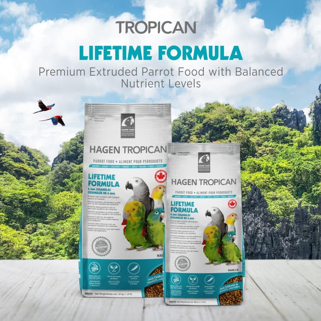 HARI Parrot Food - Tropican Granules with Peanuts & Sunflower Seeds, 1.8 lb Bag, Lifetime Formula