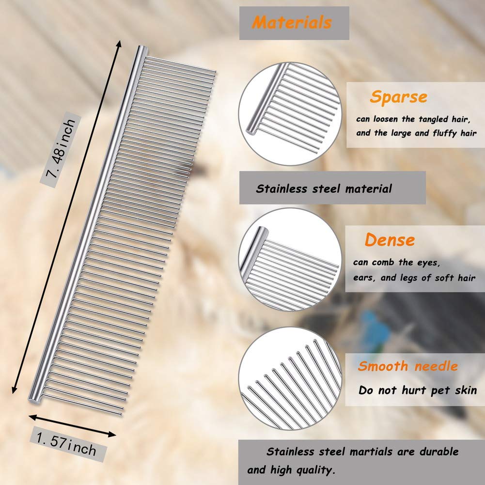 Cat Comb,Pet Comb Laiannwell Professional Grooming Comb For Dog/Cat/Small Pets(3 Packs)