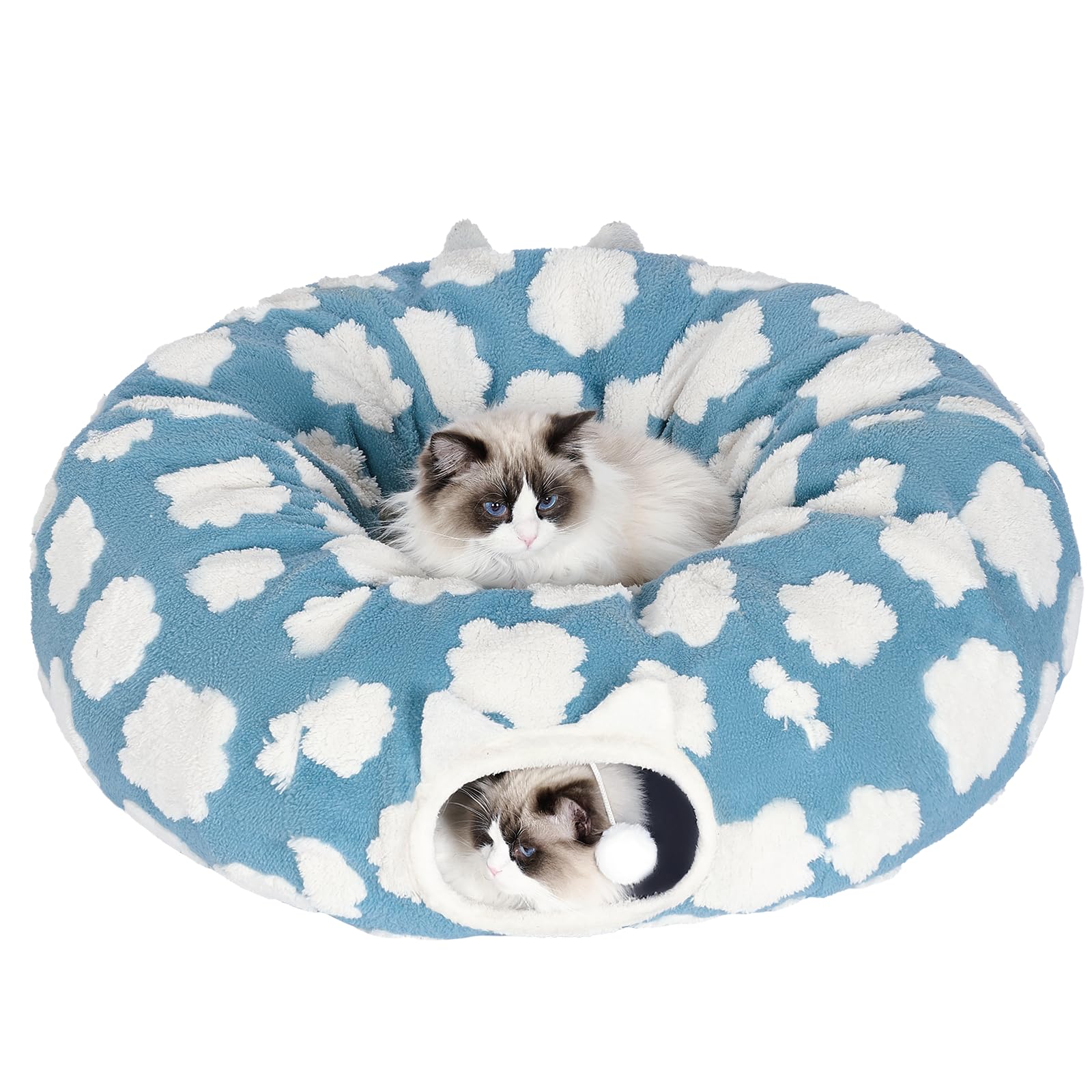 Pesen Cat Tunnel Bed With Soft Cushion, Cat Toys For Indoor Cats Enhance Bonding Between Pets And Owners, Encourage Exploration,