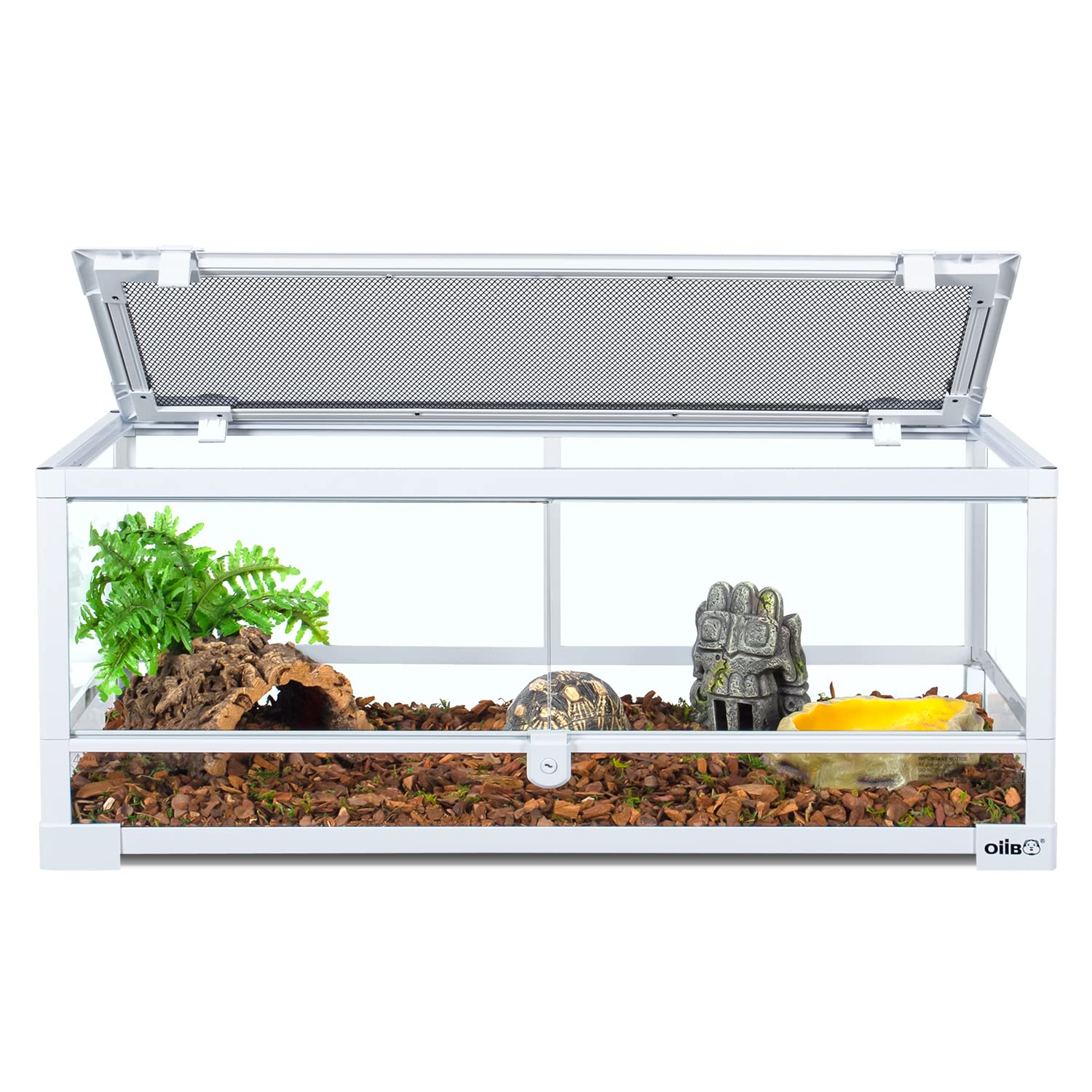 Oiibo Full Glass Long Tank Reptile Terrarium 20 Gallon, Front Opening Terrarium 30'' X 12''X 12'' For Reptile Pets Gecko Lizard