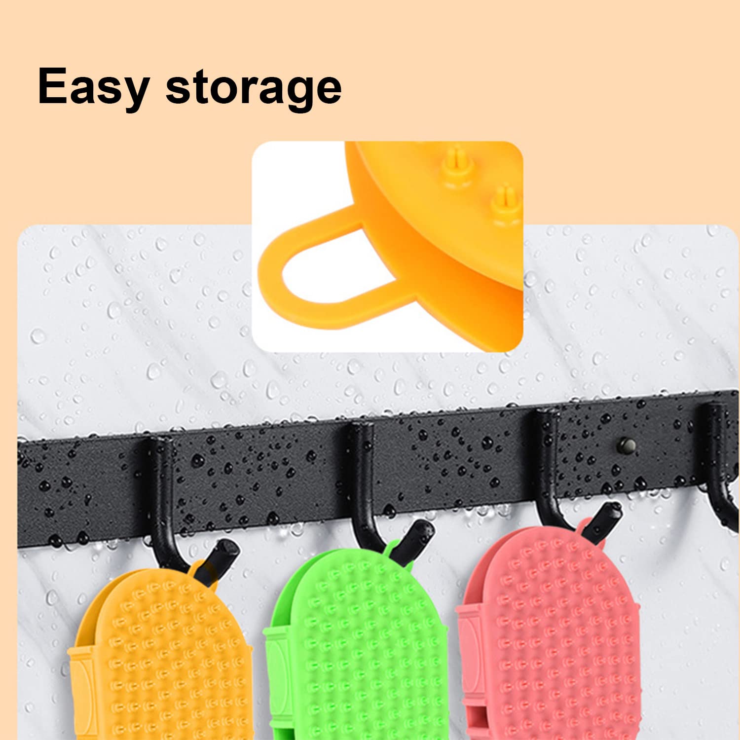 Ewinoom Dog Grooming Shampoo Brush, Pet Soothing Massage Rubber Bristles Curry Comb, Bath Gloves For Dogs And Cats Washing, Double-Sided Available, Yellow