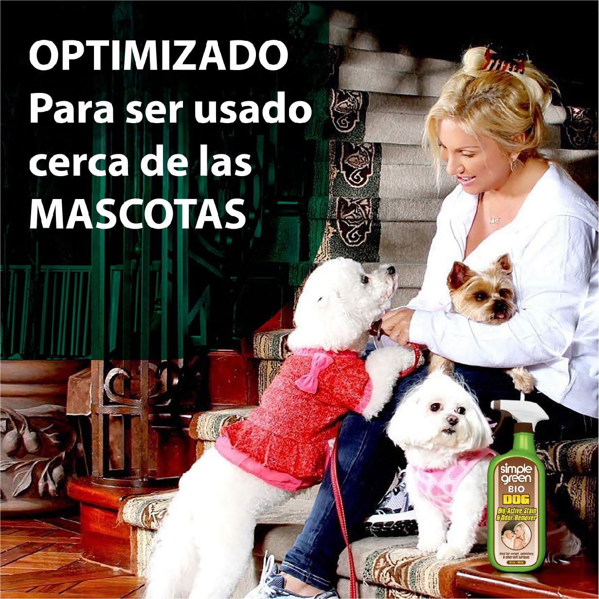 Bio Active Stain & Odor Remover For Pet & Carpet- Pet & People Safe - 32Oz Spray