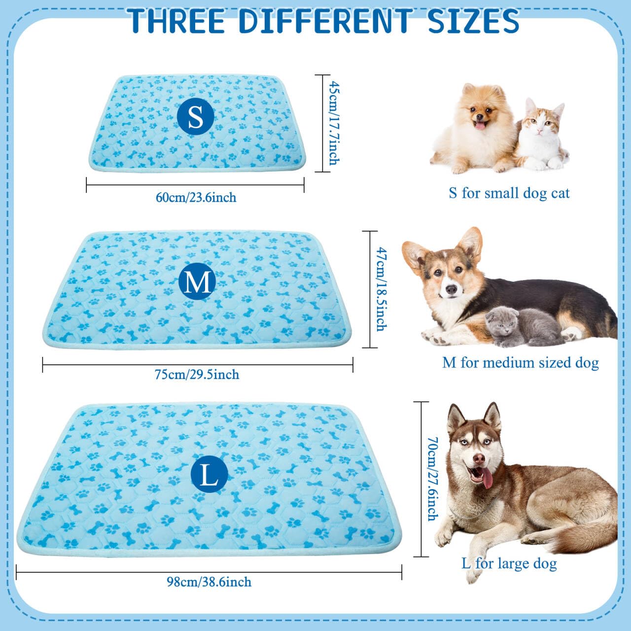 Shejize Dog Cooling Mat Self-Cooling Mat For Dogs And Cats Non-Slip Pet Cool Pad Dog Sleeping Pad Summer Blanket For Pets Foldab