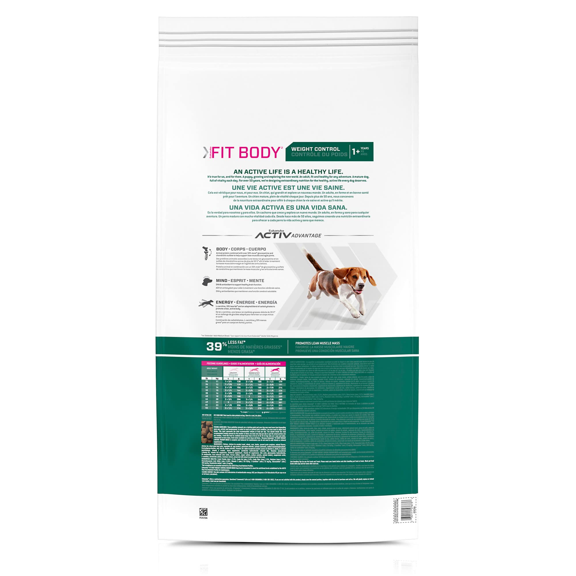 Eukanuba Fit Body Weight Control Medium Breed Dry Dog Food, 28 lb