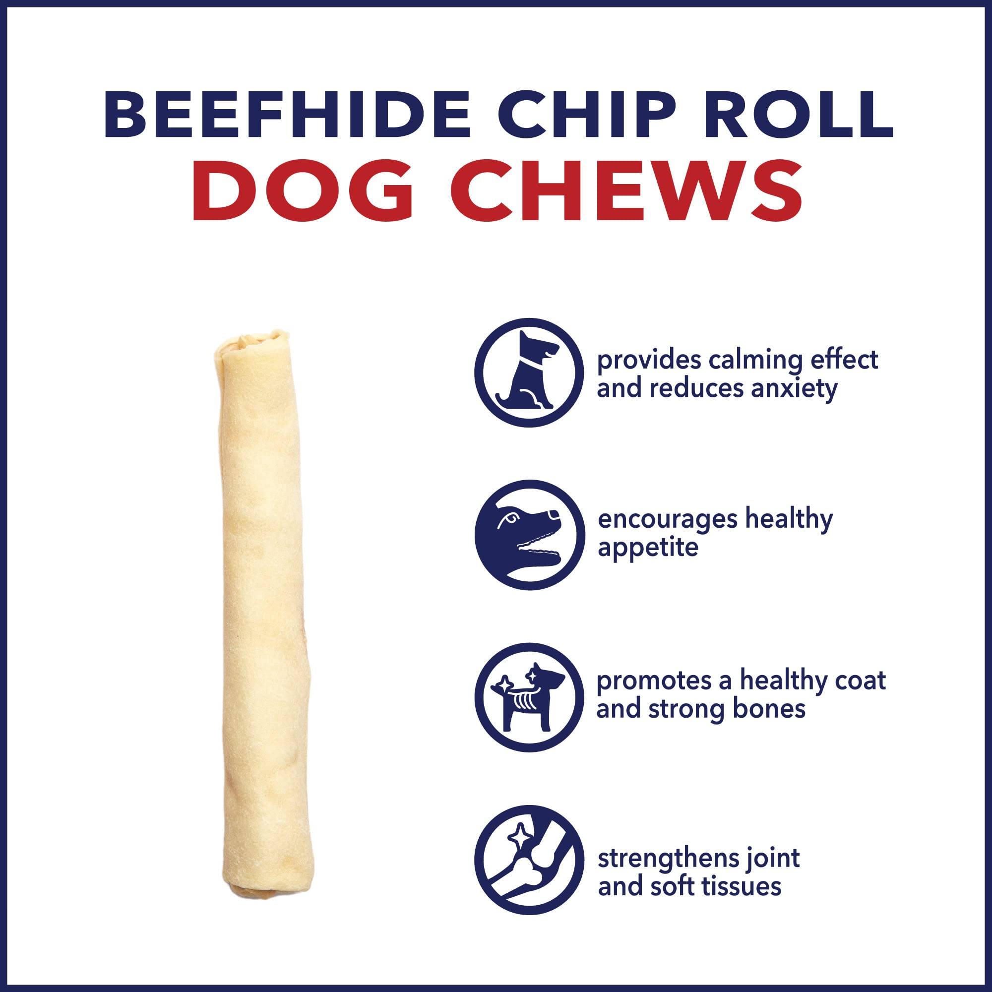Pet Factory 100% Made in USA Beefhide 5 Chip Rolls Dog Chew Treats - Natural Flavor, 22 Count/1 Pack, 9.20 Ounce (Pack of 1)