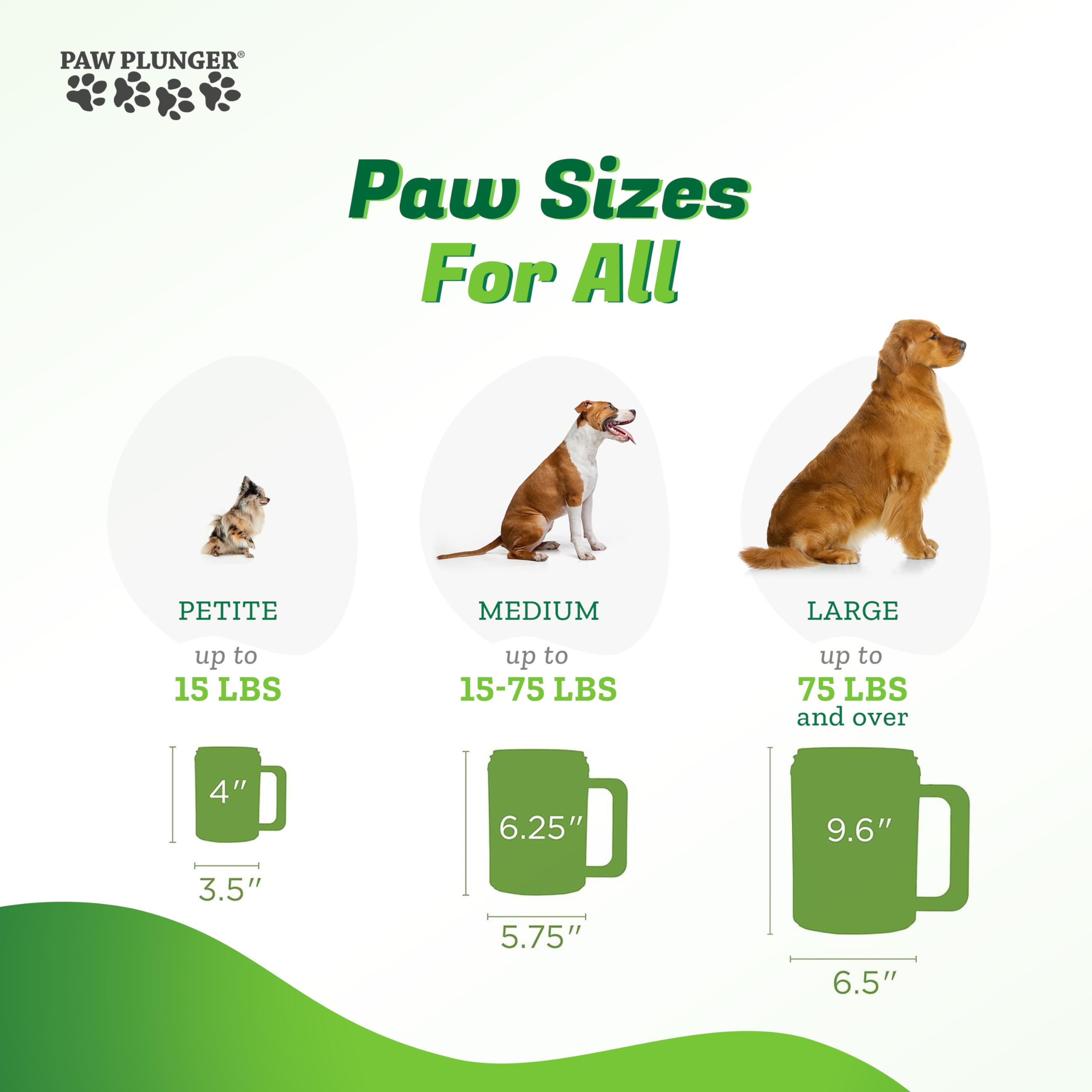 Paw Plunger Dog Paw Cleaner - Portable Silicone Washer for Large Dogs - Black, Model PAW355