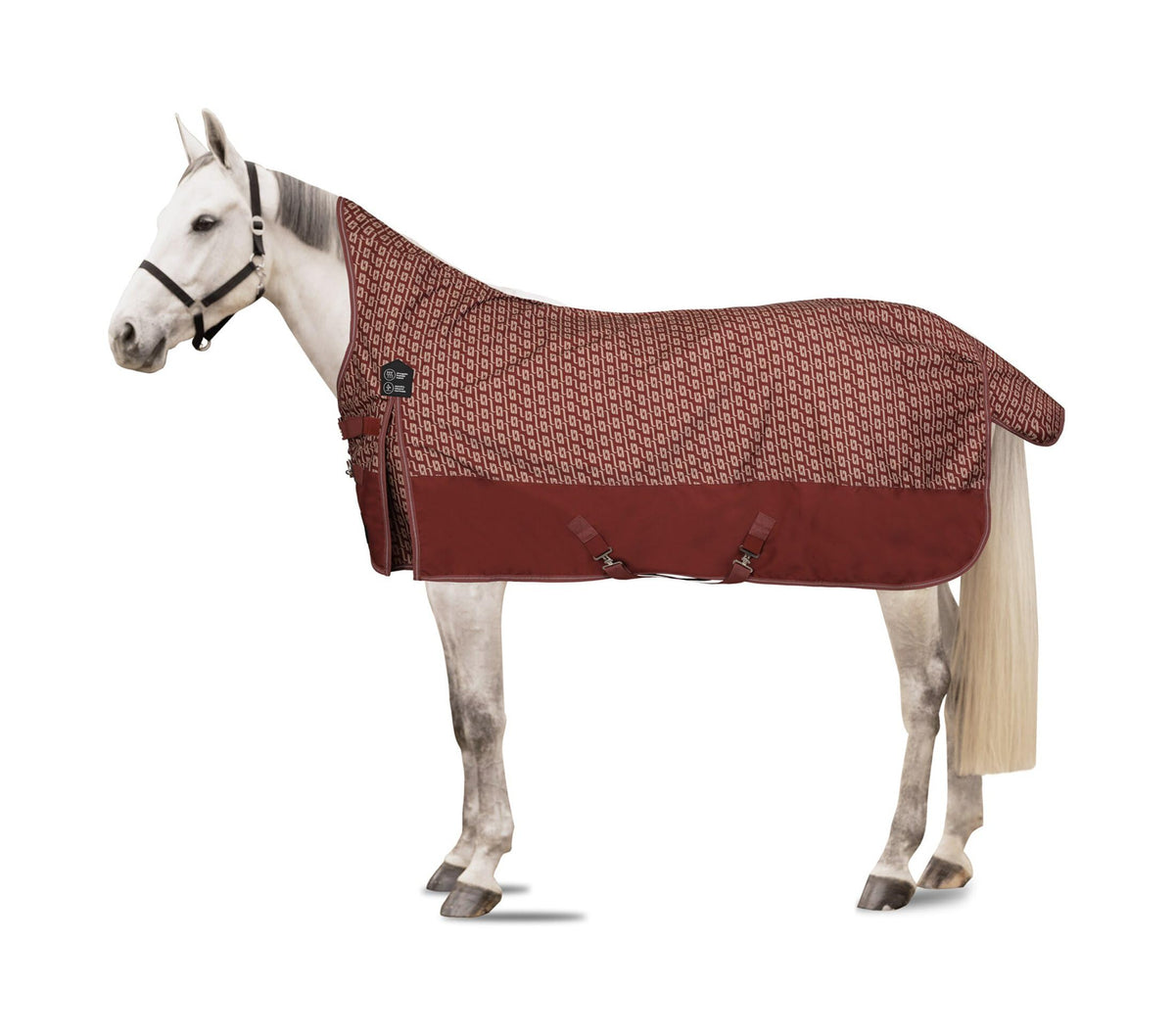 HORZE Avalanche 1200D High Neck Turnout Rain Sheet (No Fill) | Lightweight Waterproof Horse Blanket - Smoked Paprika/Brush - 84 