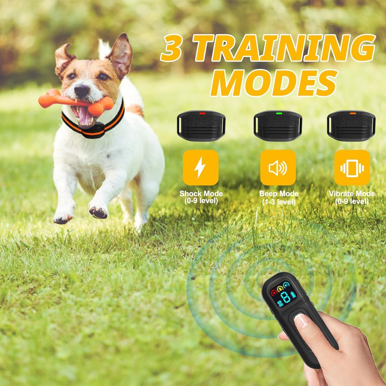 WMXYCJH Small Dog Shock Collar for 5-15 lbs - 1900Ft Remote, Beep, Vibration, Safe Shock, Waterproof - Black Training E-Collar