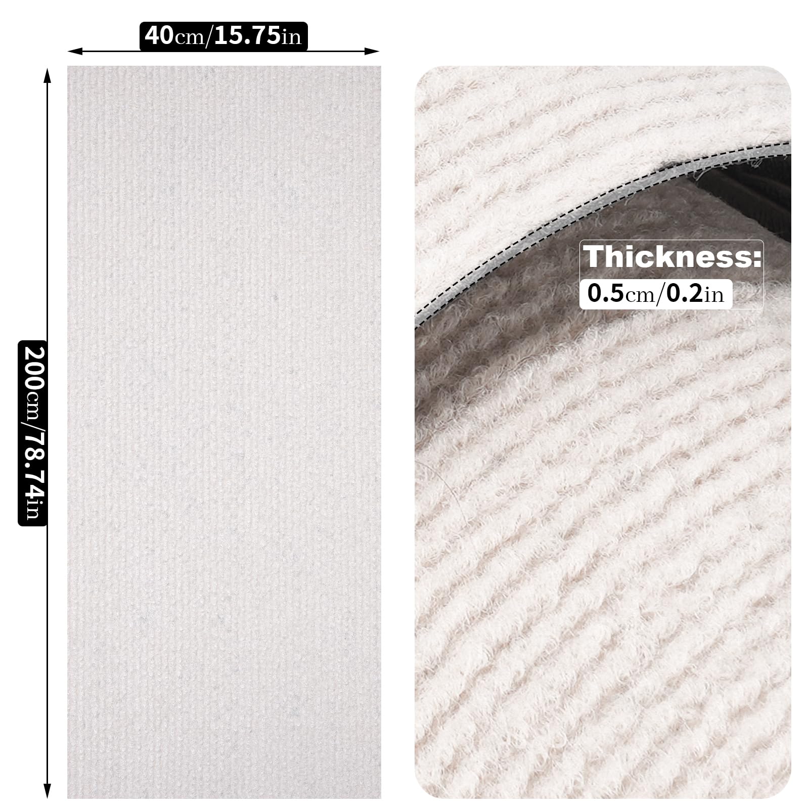 Uranshin Trimmable Cat Scratch Mat pad Self-Adhesive Cat Scratching Post Carpet Covered 78.7x15.8 Cat Tree Shelves Replacement P