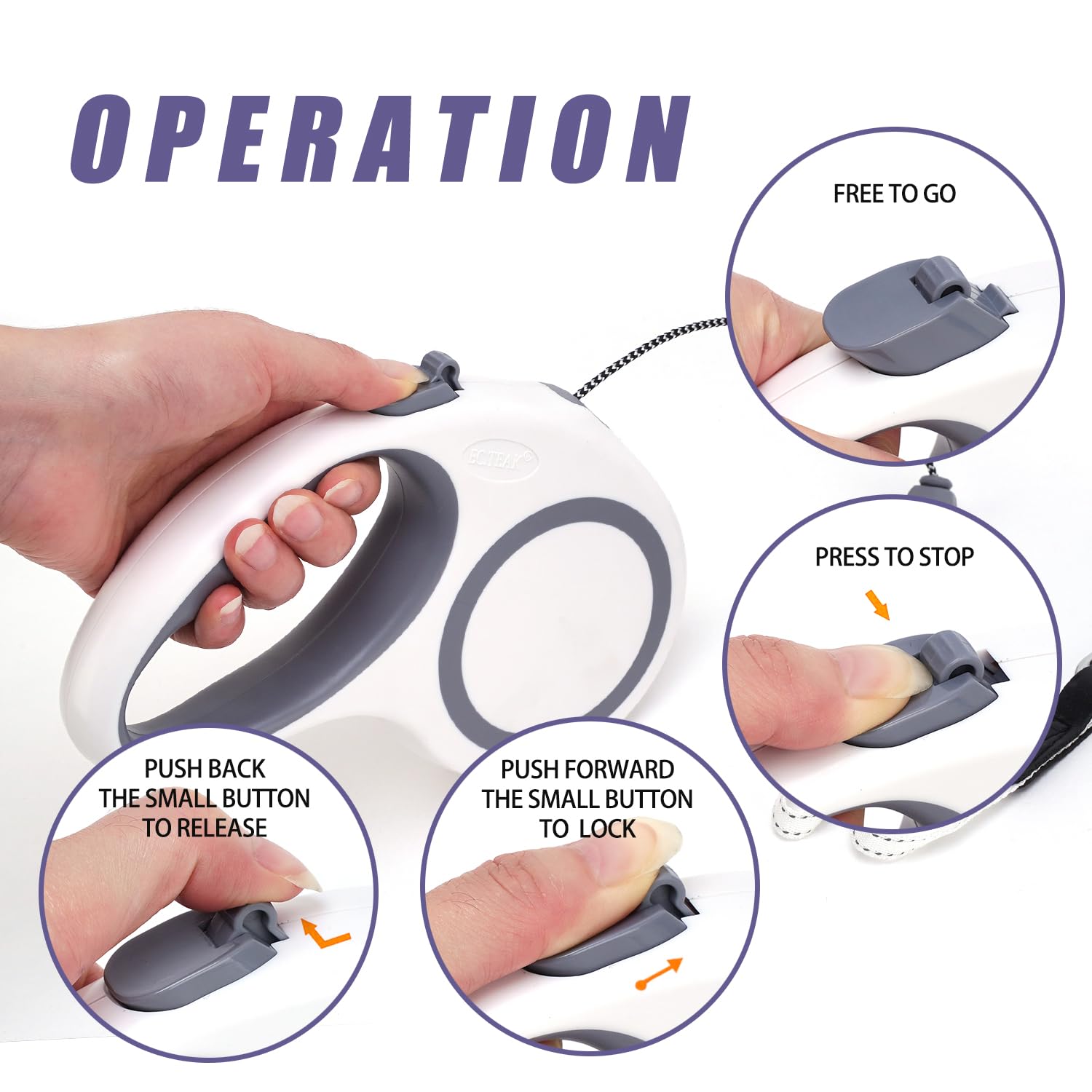 Retractable Dog Leash, 30 Ft/ 20 Ft Dog Walking Leash For Small Medium Large Dogs Up To 77 Lbs/ 44 Lbs, Heavy Duty No Tangle (Wh