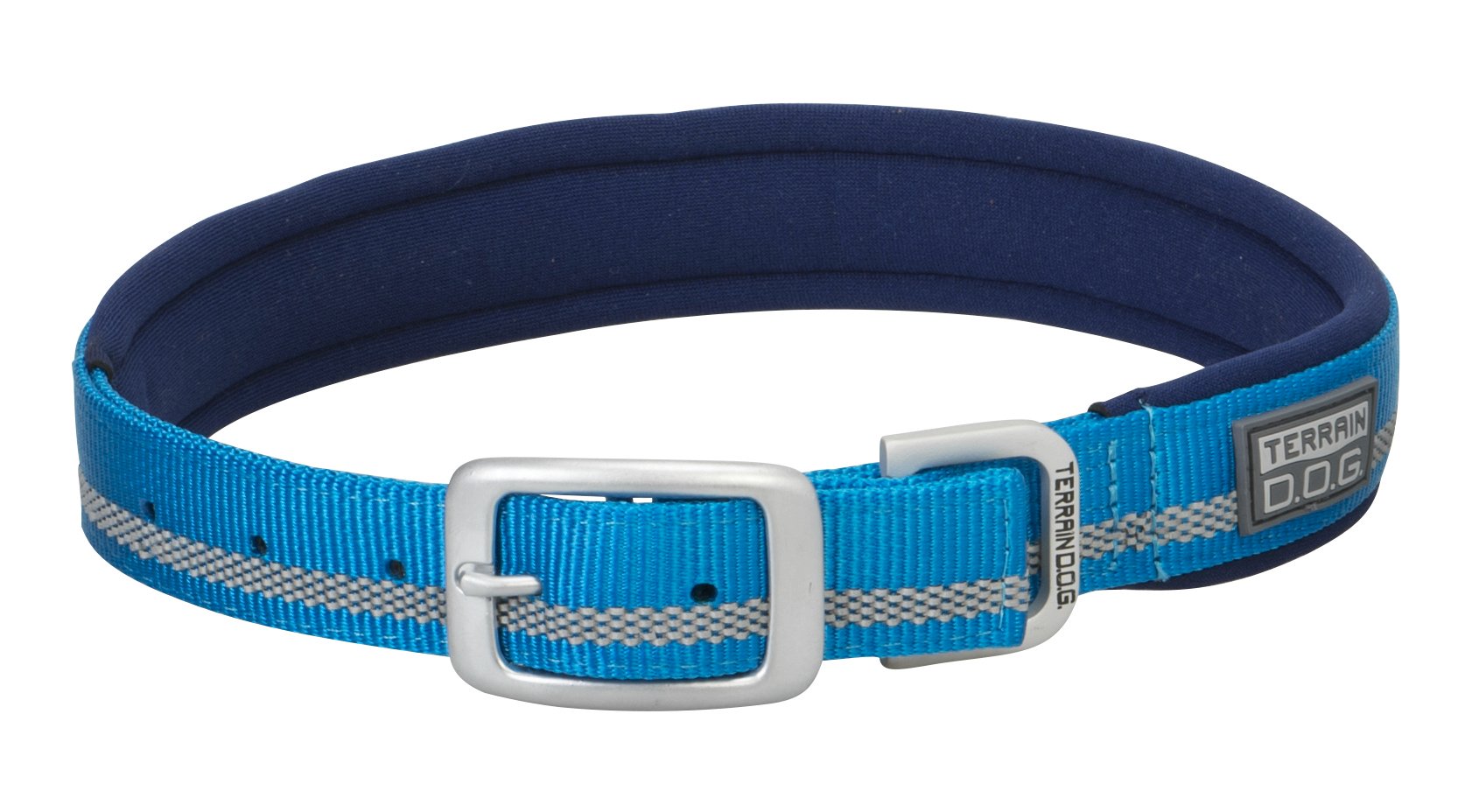 Terrain D.O.G. Reflective Neoprene Lined Dog Collar, 23' (21 - 24 In., 1 In. Width), Blue