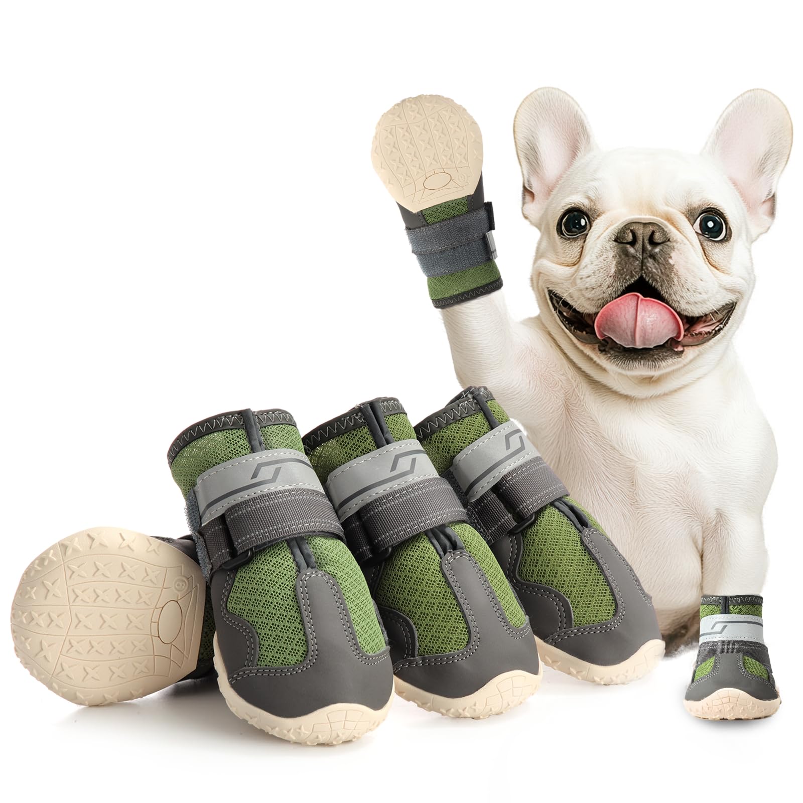 Aokown Dog Shoes For Large Dogs, Anti-Slip Dog Boots For Winter Snow, Hot Pavement, Dog Booties & Paw Protectors Size 7