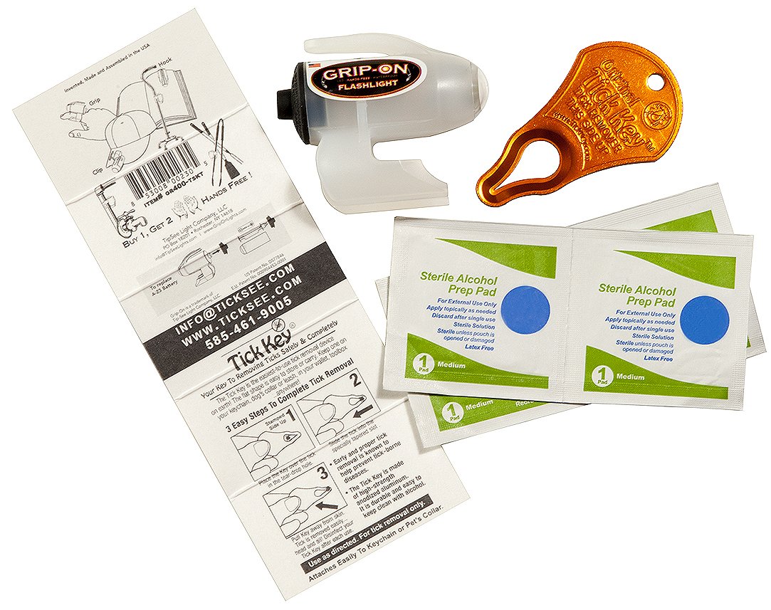 Tipsee Light Ticksee Tick Removal Kit, Tick Remover for Humans and Pets, Original Tick Key Removal Tool with Glo-N-Dark LED Ligh