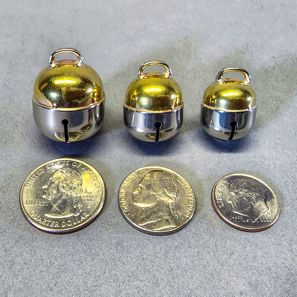 Noble Bells Pet Bells, Pair Of Two Brass And Nickel Silver Size Large Bells.
