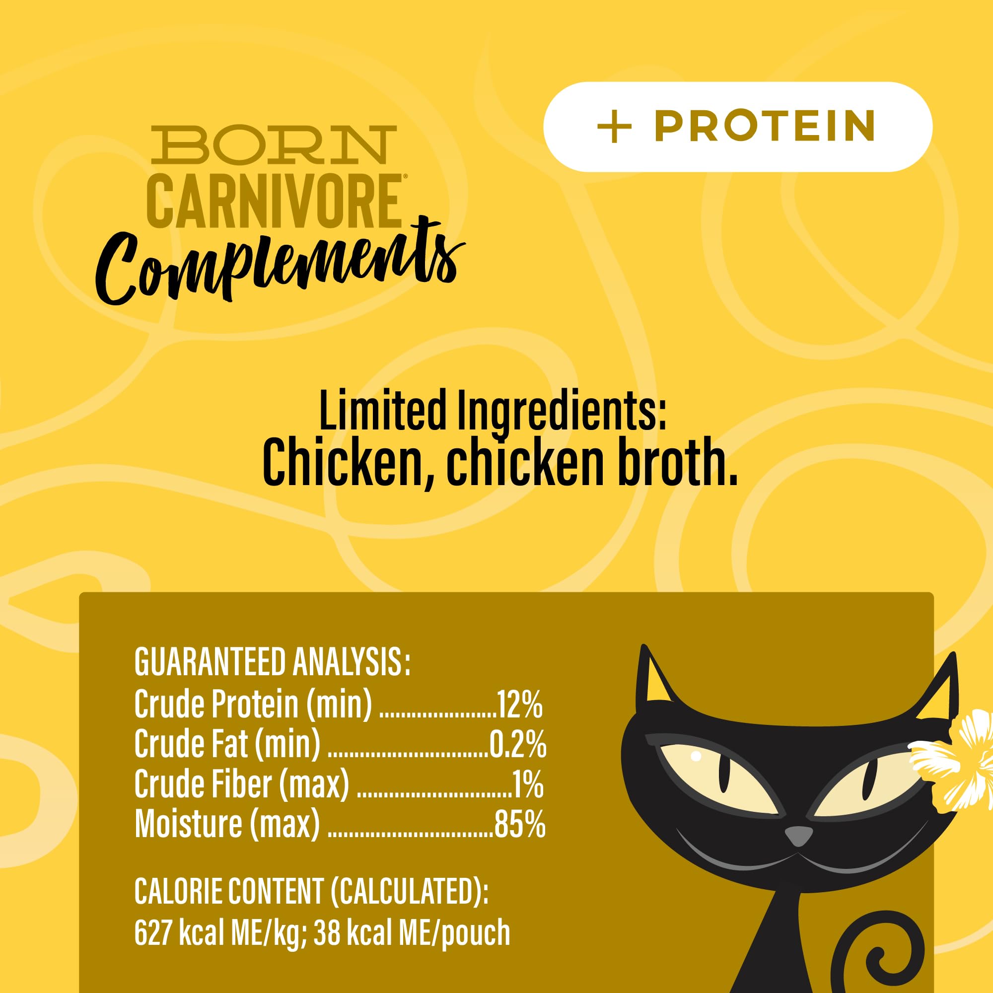 Tiki Cat Born Carnivore Complements Wet Cat Food Topper, Chicken, 2.1 oz. Pouch (12 Count)