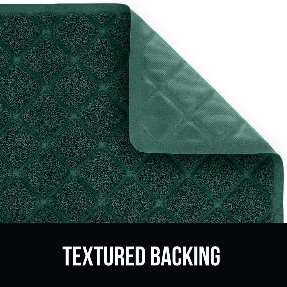 Gorilla Grip Thick Cat Litter Trapping Mat, 47X35, Less Waste, Traps Mess From Box For Cleaner Floors, Stays In Place For Cats, Soft On Paws, Easy Clean, Jumbo Size, Durable Backing, Hunter Green