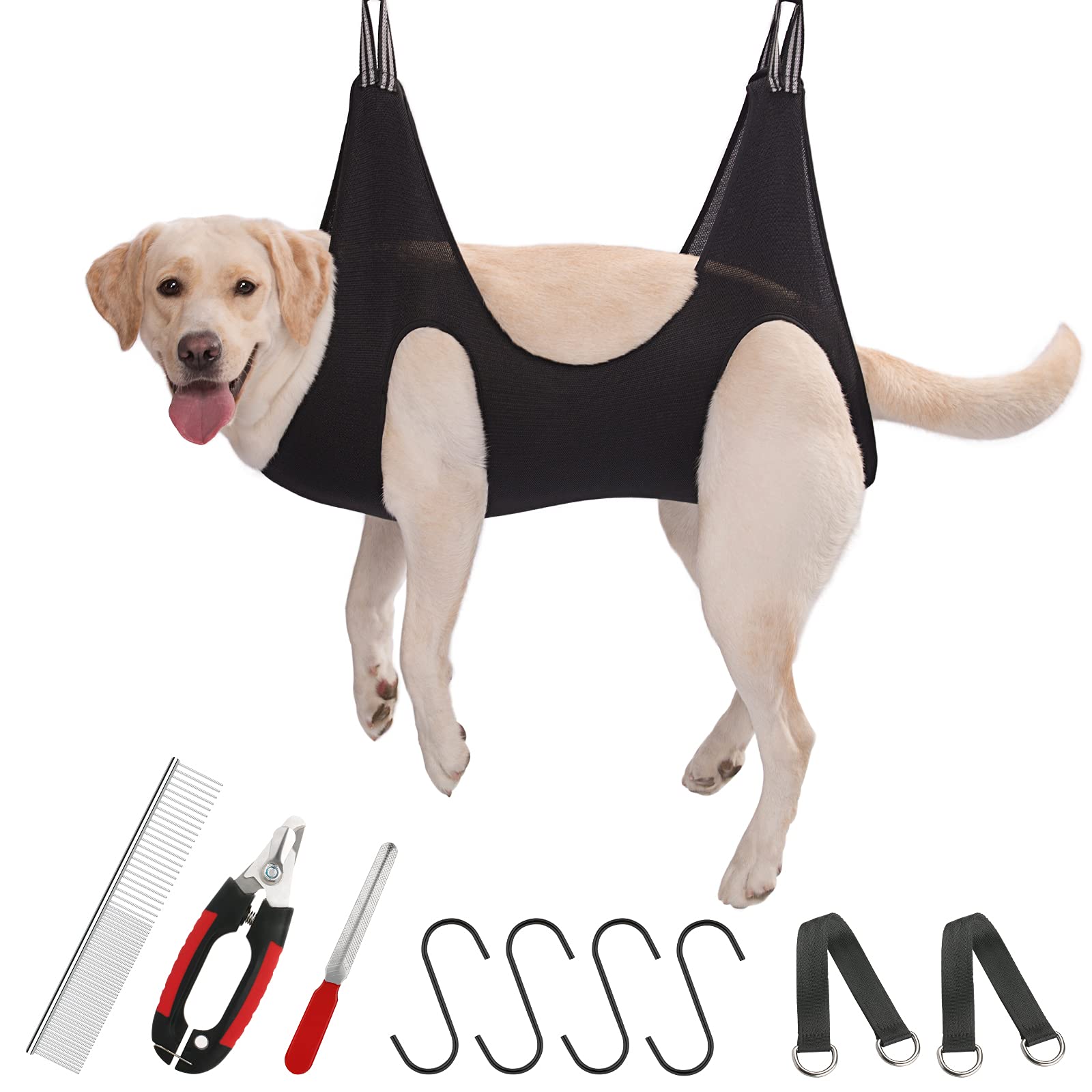 Guzekier Pet Dog Grooming Hammock Harness For Large Dogs, Dog Sling For Grooming, Dog Hammock Restraint Bag With Nail Clippers/T