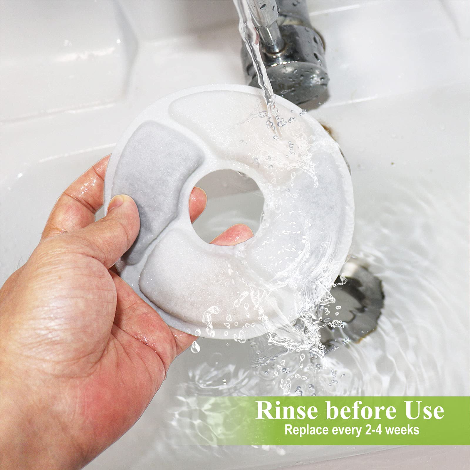 Cat Water Fountain Filters, 5 Inch Pet Fountain Filters, Dog Fountain Activated Carbon Filters Replacement, Compatible With Cats And Dogs Automatic Water Dispenser (10Pcs)