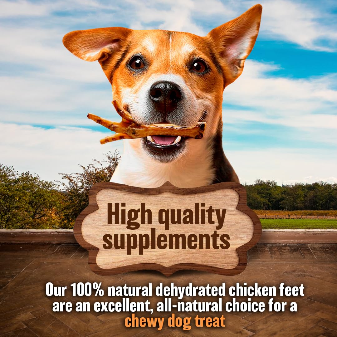The Primal Theory Dehydrated Chicken Feet for Dogs - Single Ingredient Dog Chews - Made in USA - 100% Digestible Chicken Foot Tr