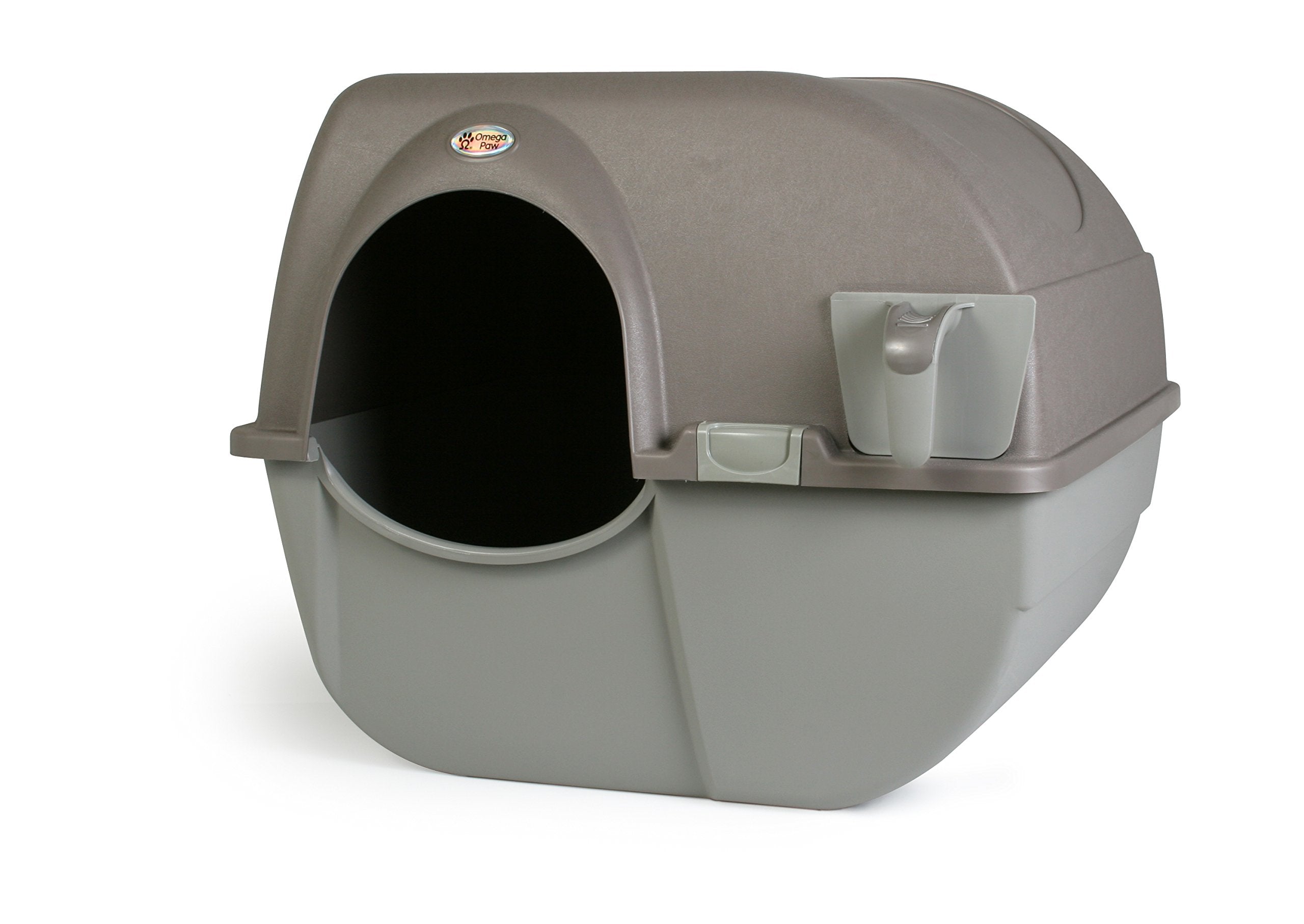 Omega Paw Roll 'N Clean Self Cleaning Litter Box, Brown, Large
