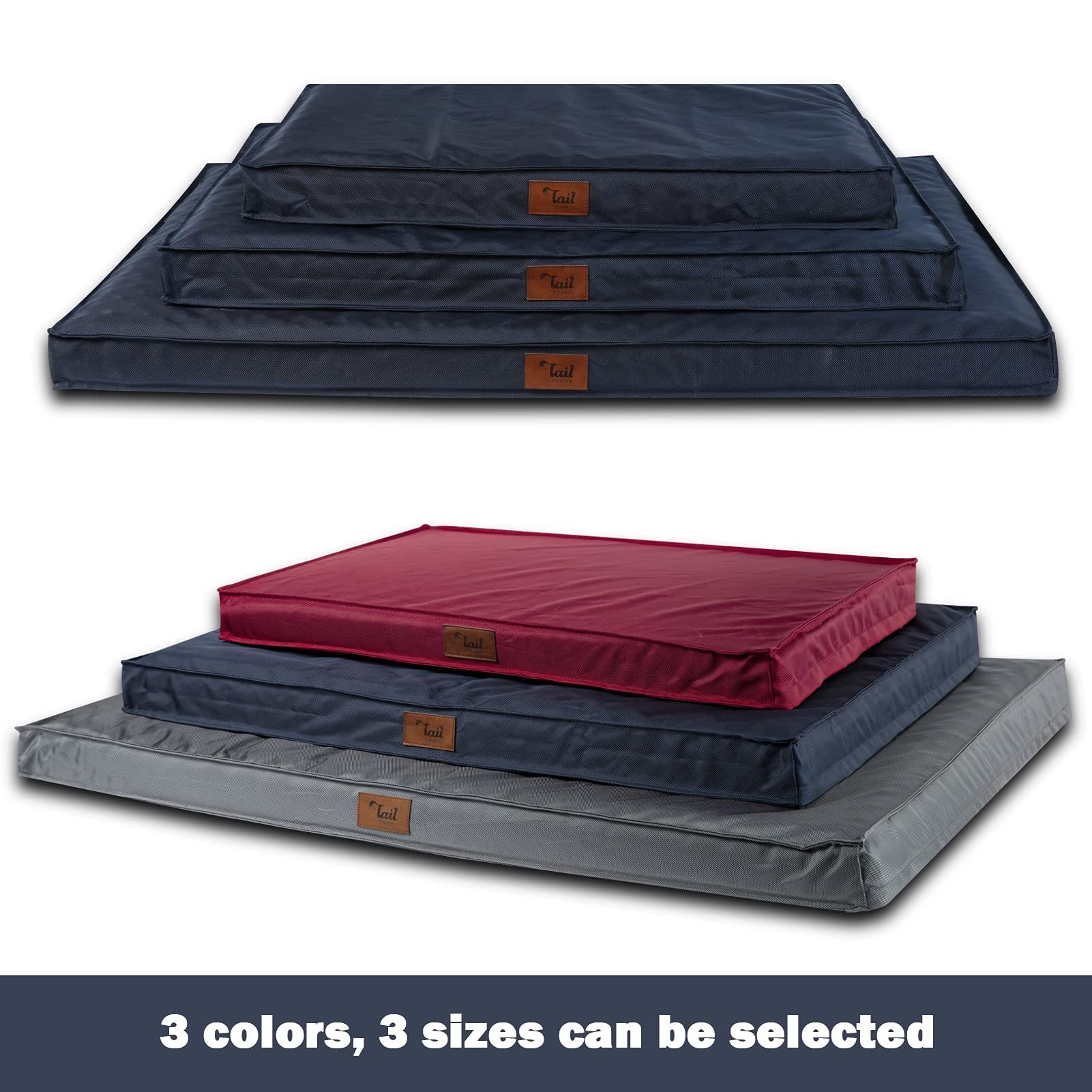 Tail Stories Outdoor Waterproof Dog Bed, Medium Navy, Orthopedic Egg Foam with Removable Cooling Cover