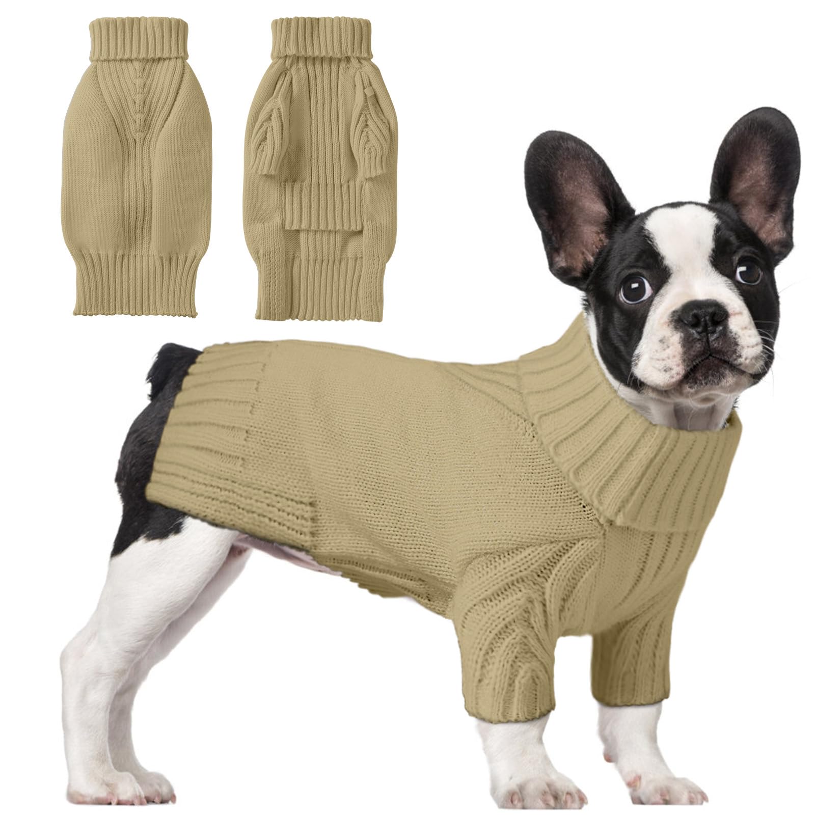 Dog Sweaters For Small Medium Large Dogs Girl, Classic Turtleneck Pet Sweater For Dogs Cats, Thermal Doggy Winter Coat, Warm Dog
