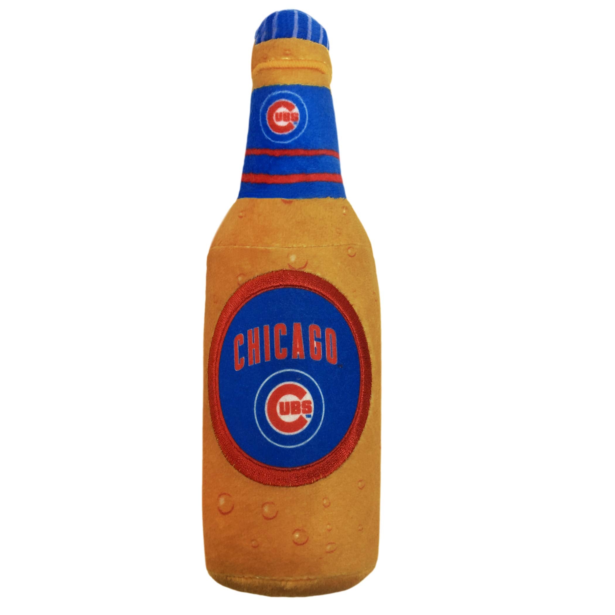Pets First Mlb Chicago Cubs Stadium Beer Bottle Plush Dog Toy-Cutest Plush Toy For Dogs & Cats With Inner Squeaker & Premium Emb