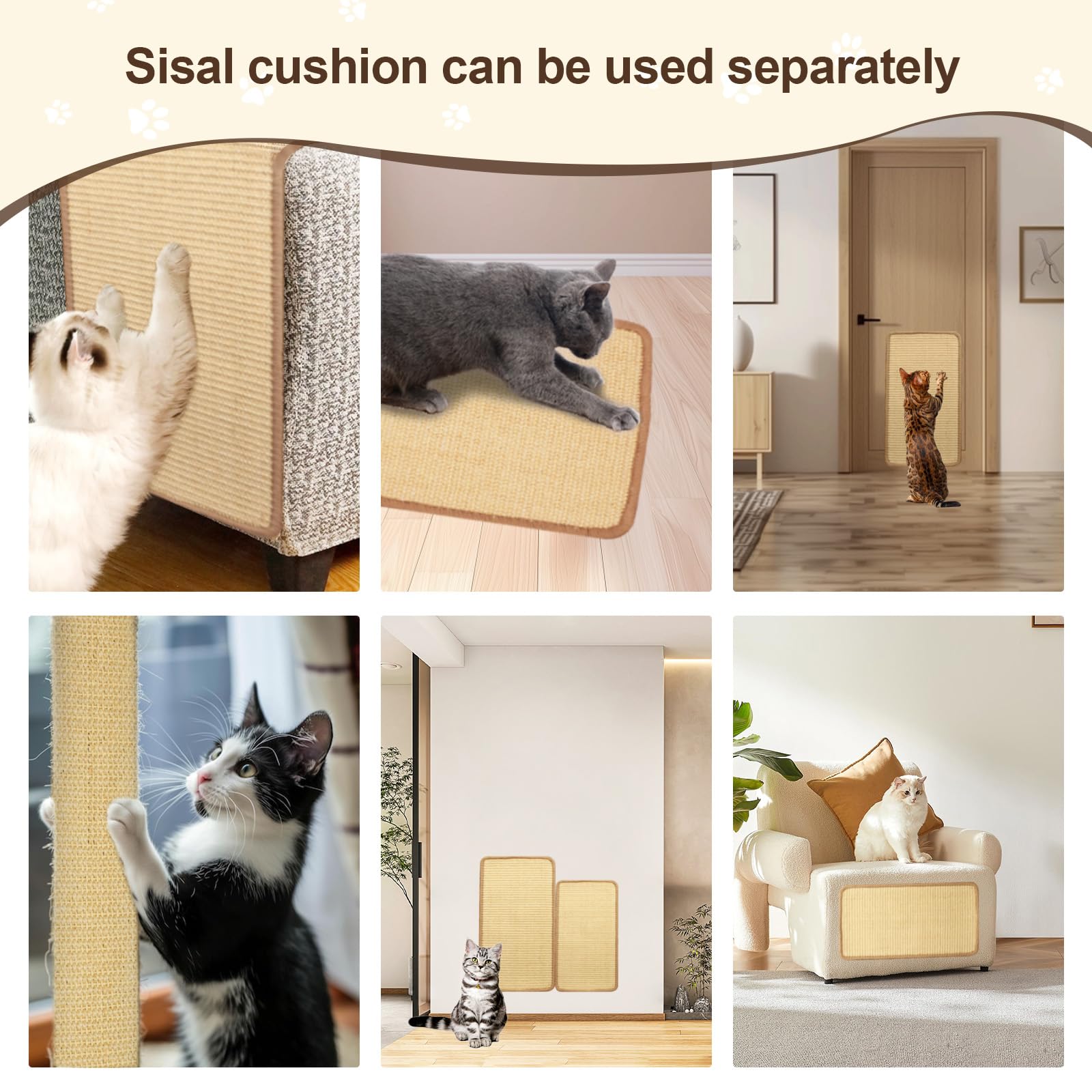 BluGun Cat Scratching Pad Ramp - Solid Wood Sisal Scratcher with Wooden Teaser, Ideal for Kittens and Cats