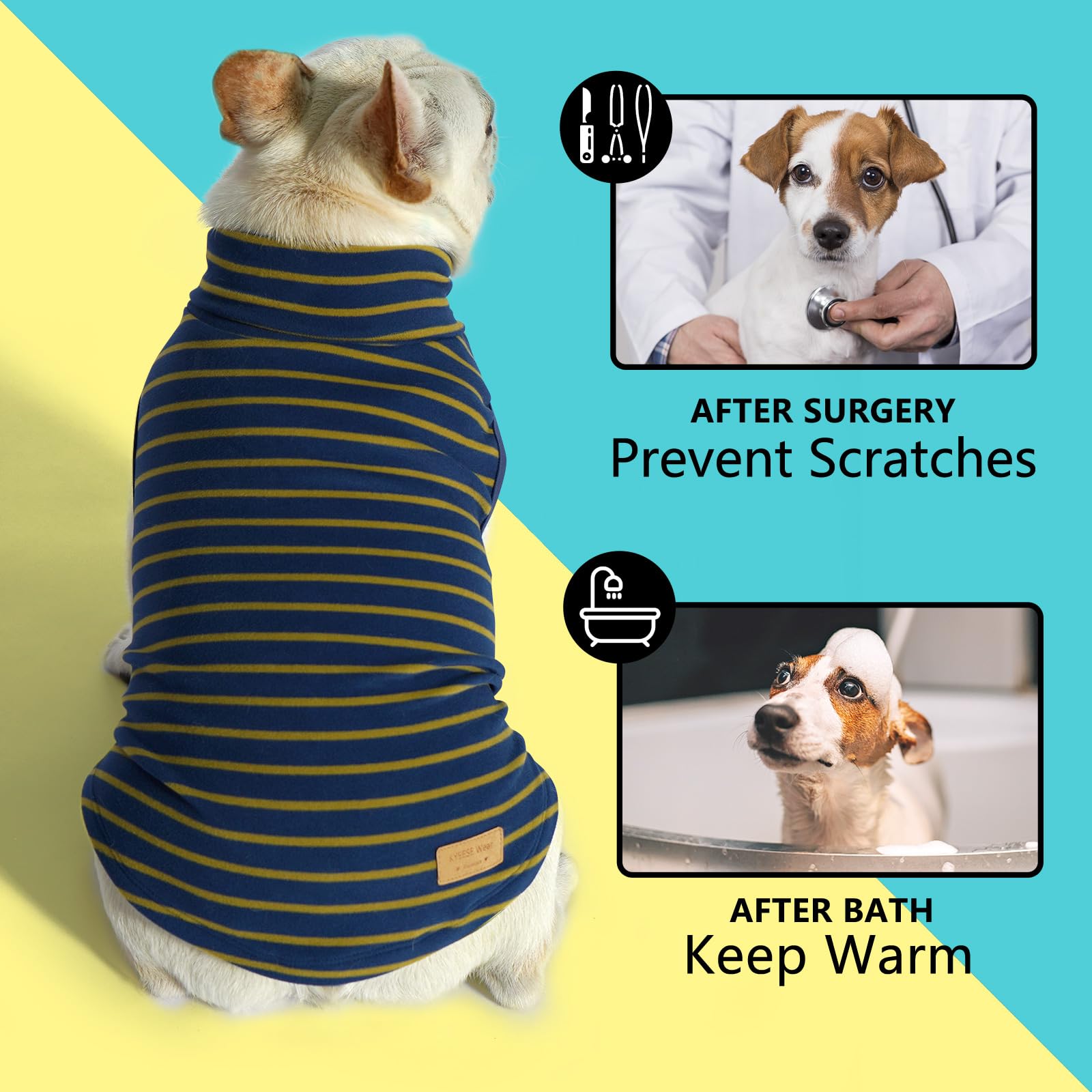 Kyeese 2Pack Dog Sweater Turtleneck Dog Coats Warm Dog Clothes Pullover Large Dog Sweater Dog Sweaters For Large Dogs Soft Dog Sweatshirt Stretchy Dog Sweater Large Size Dog