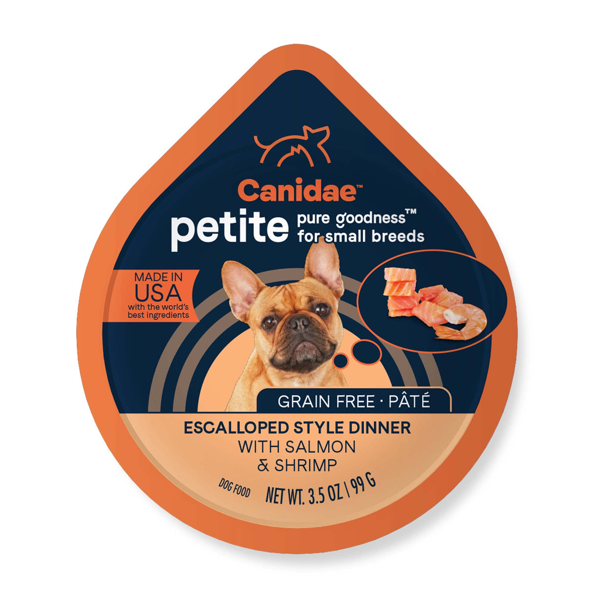 Canidae Pure Petite Limited Ingredient Premium Small Breed Wet Dog Food, Salmon And Shrimp Pâté, 3.5 Ounce (Pack Of 12), Grain Free