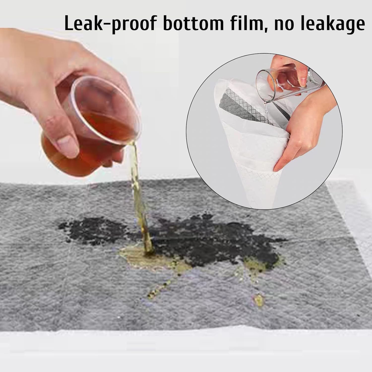 Kathson 100Pcs Rabbit Pee Pads 18   13In Disposable Cage Liners Super Absorbent Black Carbon Odor-Control Bunny Training Pad Wit