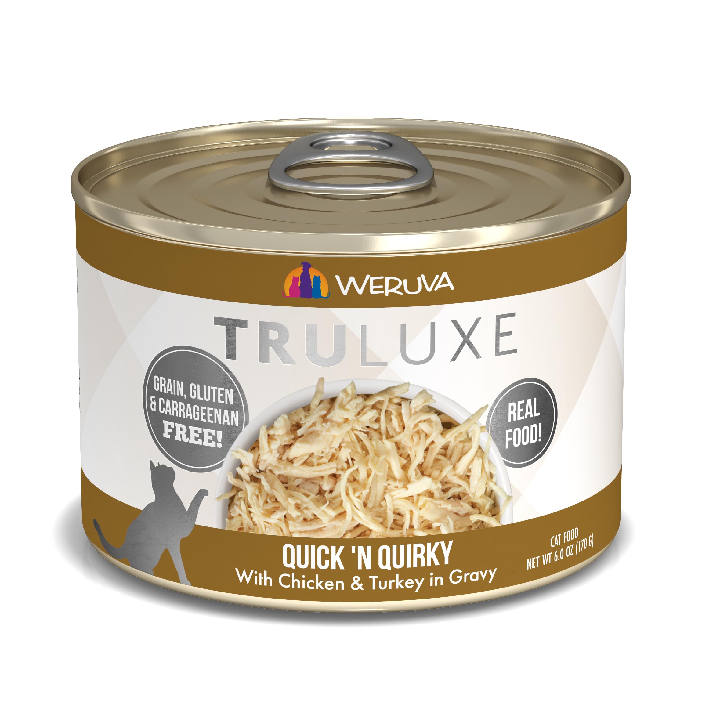 Weruva TruLuxe Cat Food, Quick N Quirky with Chicken & Turkey in Gravy, 6oz Can (Pack of 24)
