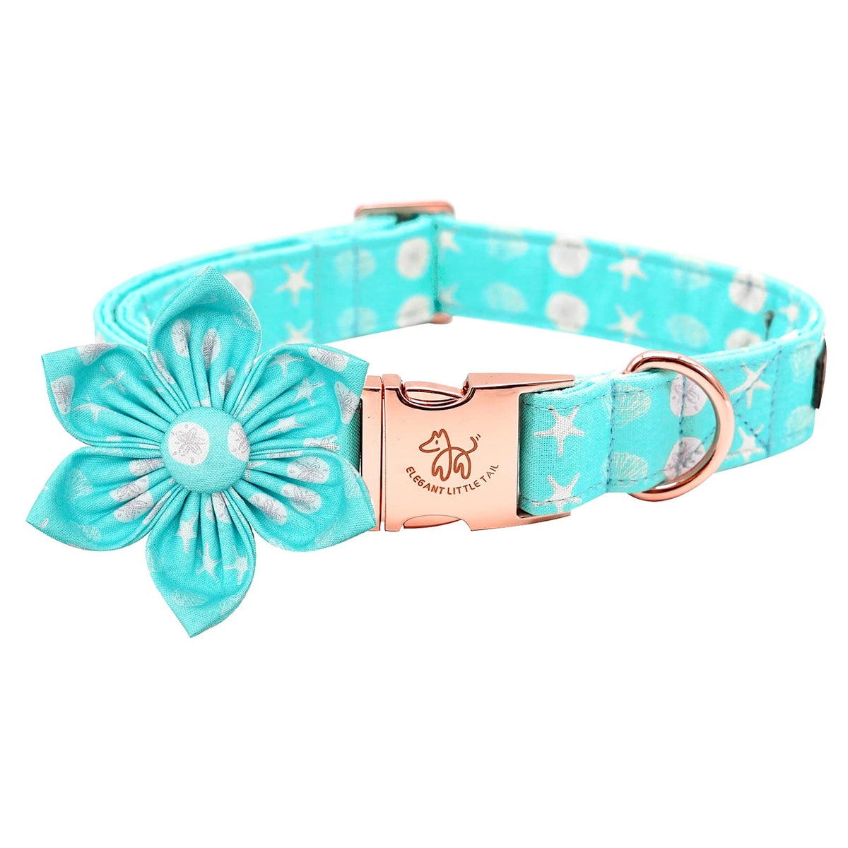 Elegant Little Tail Girl Dog Collar with Flower for Small, Medium, Large Dogs - Summer Flower Collar