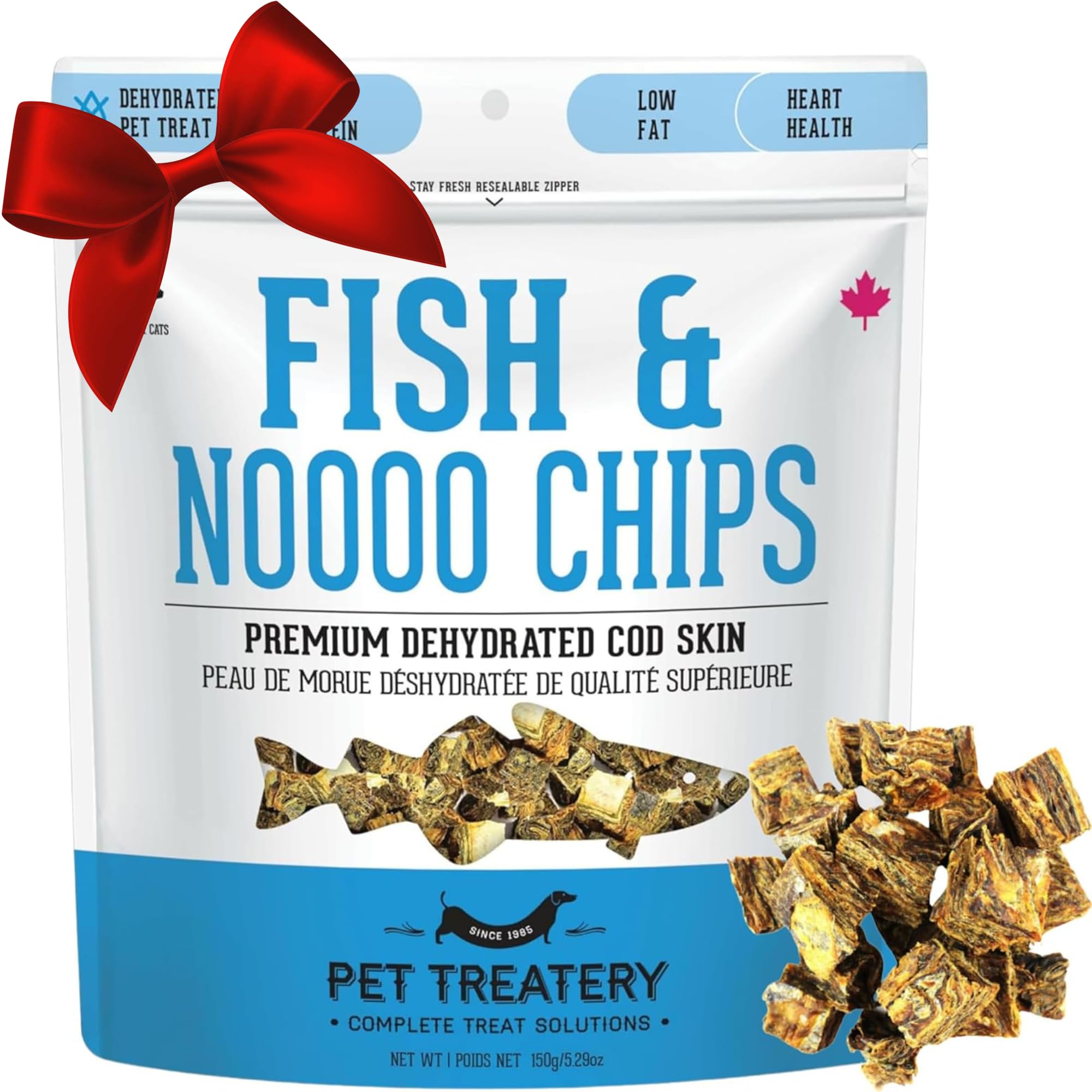 The Granville Island Pet Treatery Dehydrated Cod Skin for Dogs & Cats (5.3 oz, Pack of 1) - Dehydrated Single Ingredient Dog Tre