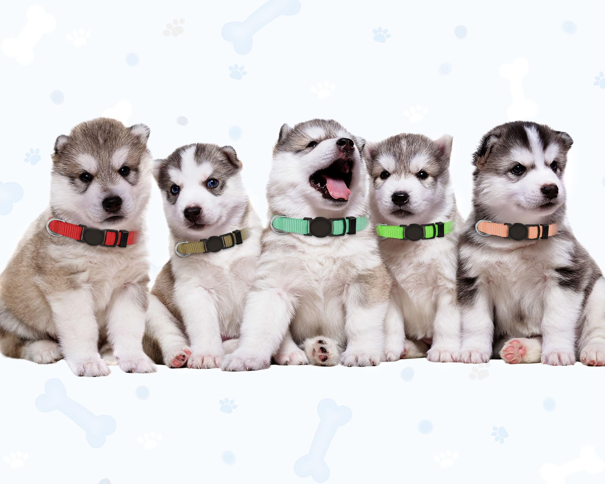 20 Pcs Puppy Collars,Puppy Collars For Litter,Puppy Collars For Small Puppies,Nylon Breakaway Puppy Id Collars Whelping Collars Litter Collars(S)