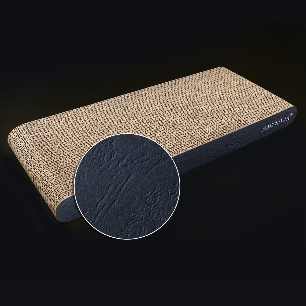Amznova Cat Scratcher, Durable Cardboard, Cat Scratching Pad With Catnip, Narrow, Textured Black(Upgraded)
