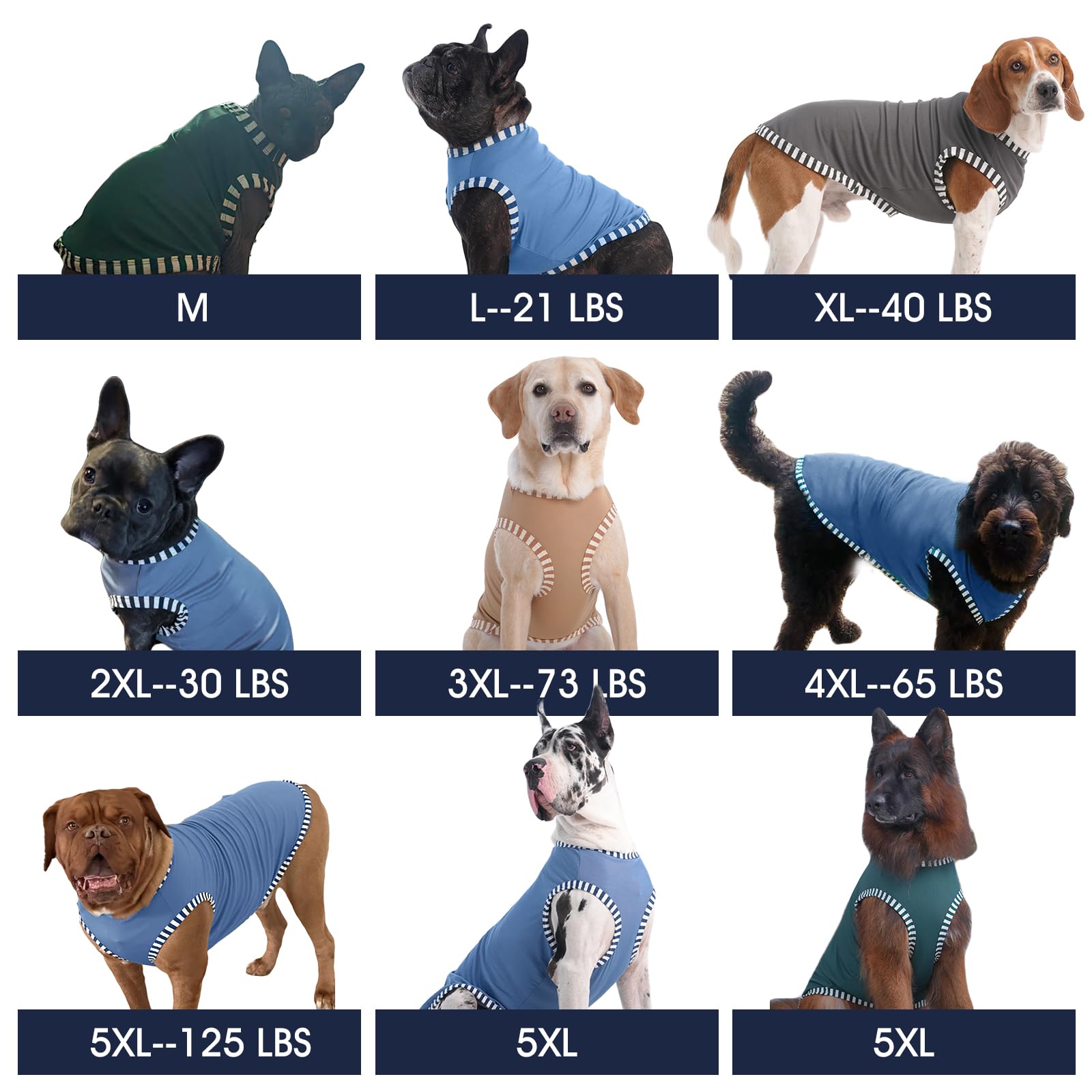 Iecoii 2 Pack Dog T-Shirts,Stretchy & Comfortable Pet Summer Tank Top Clothes,Fade-Resistant, Easy To Put On - Machine Washable