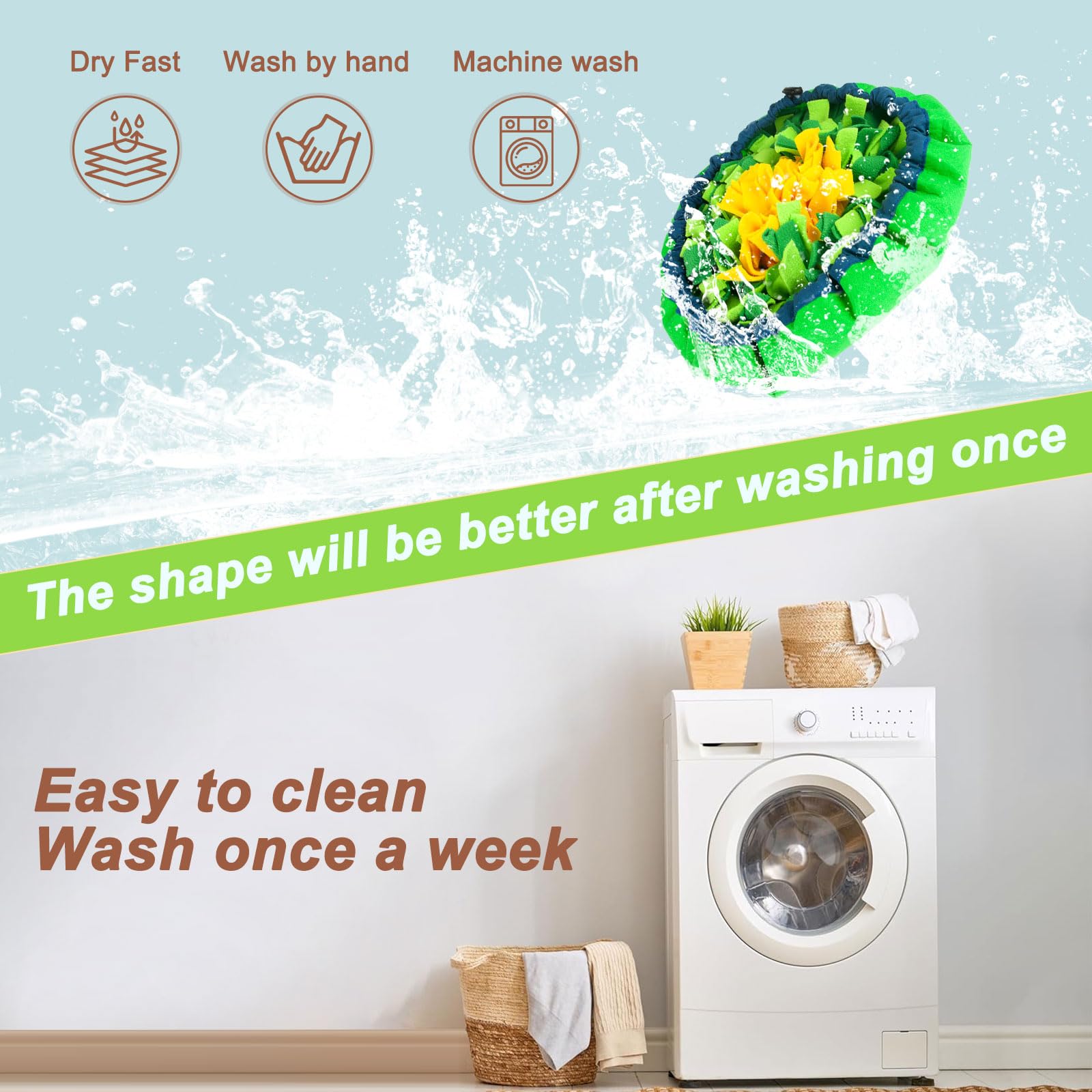 Snuffle Mat For Dogs Sniffing Feeding Mat,Dog Snuffle Mat Slow Feeding Bowl Dog Anti-Slip Nose,Adjustable Dog Digging Toys Encou